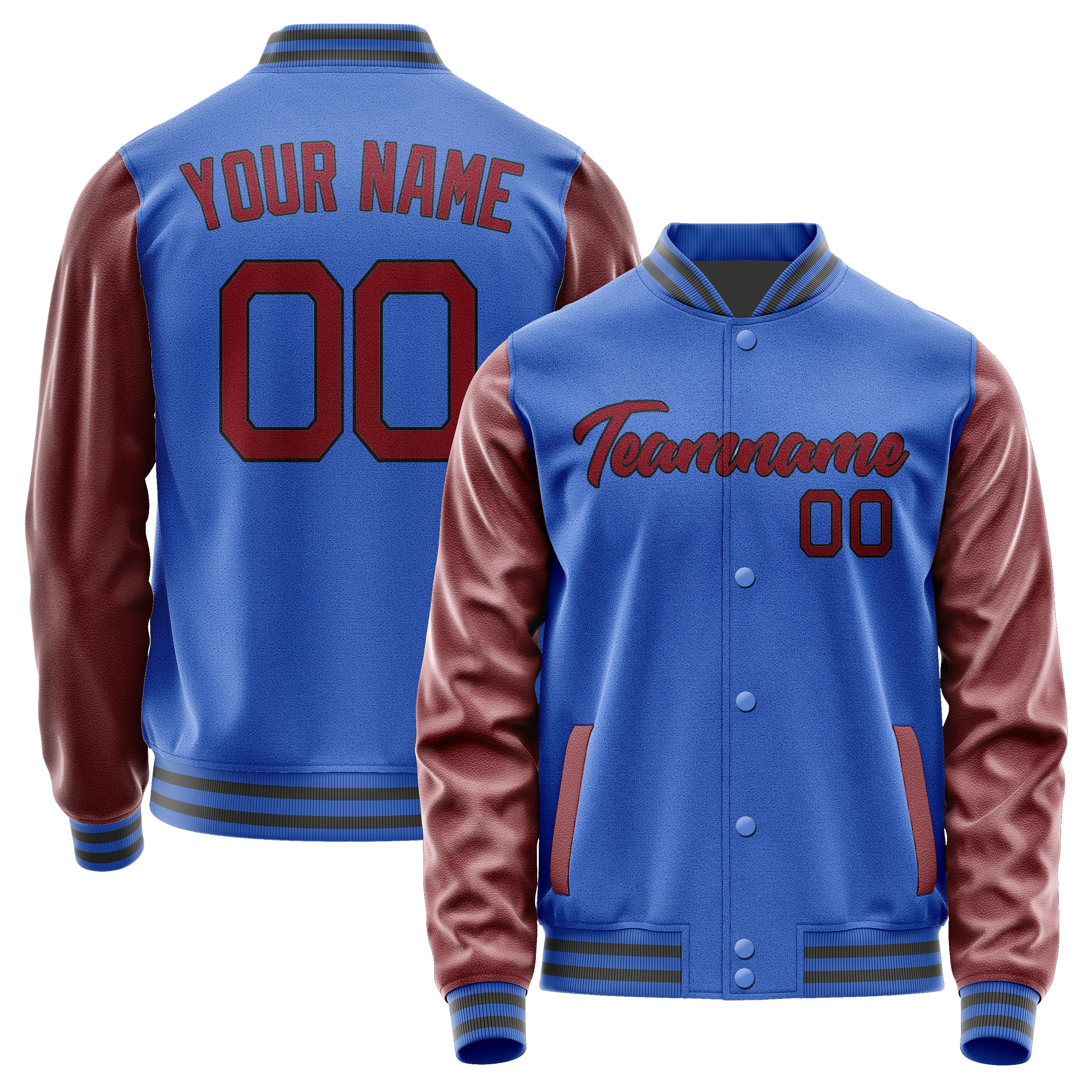Custom Sky Blue Crimson Red Jacket JA0909150920B21715