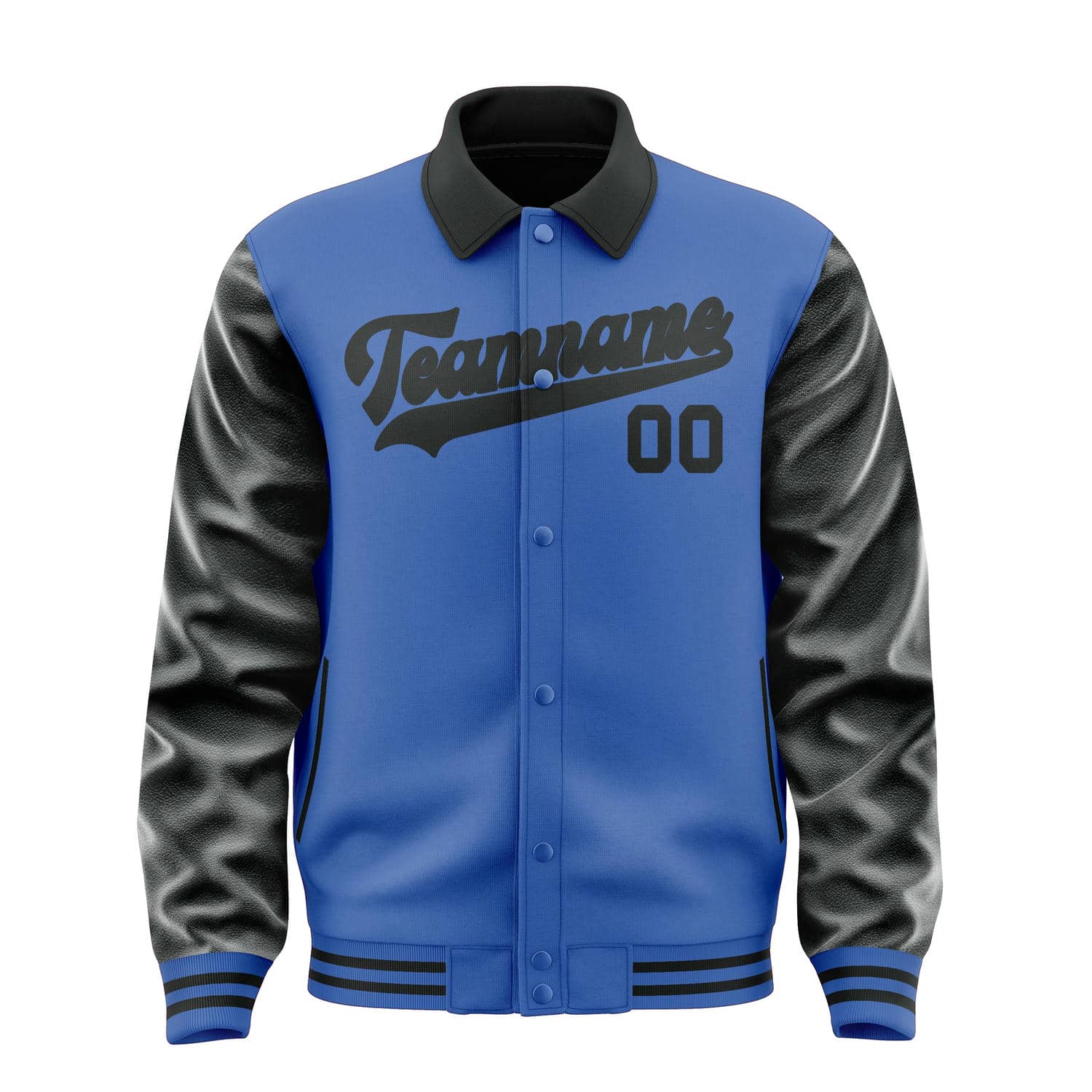 Custom Sky Blue Black Jacket