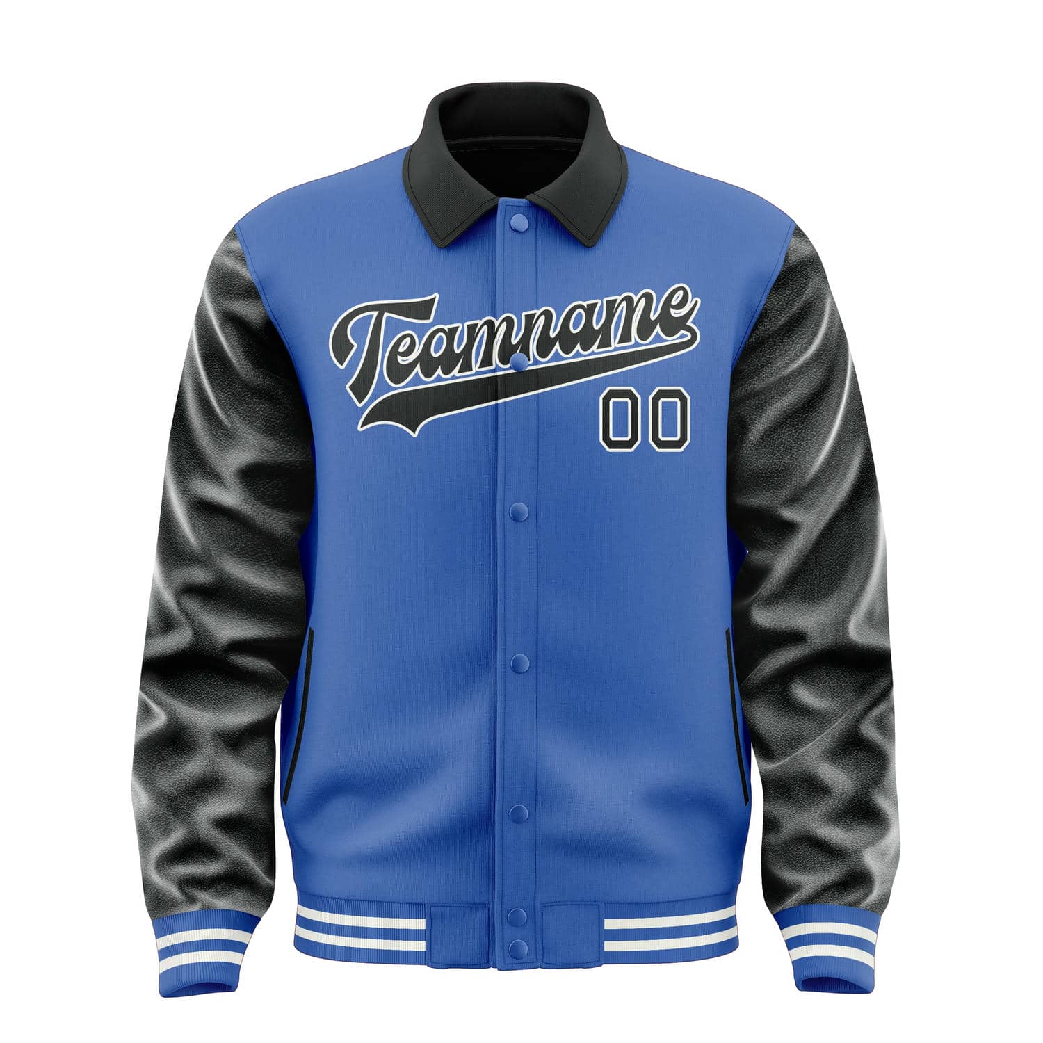 Custom Sky Blue Black Jacket
