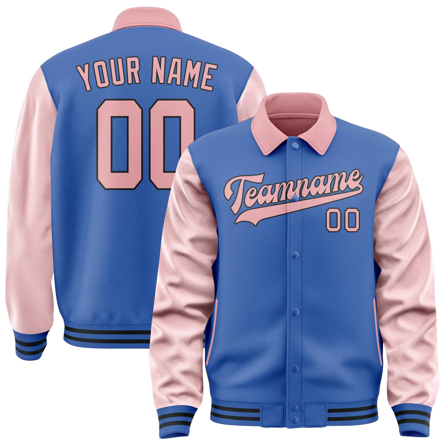 Custom Sky Blue Light Pink Jacket