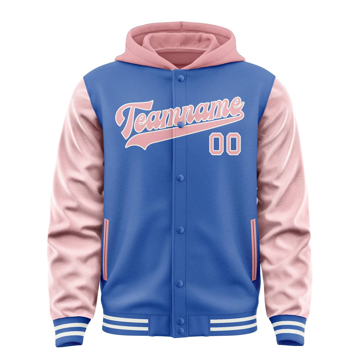 Custom Sky Blue Light Pink Jacket