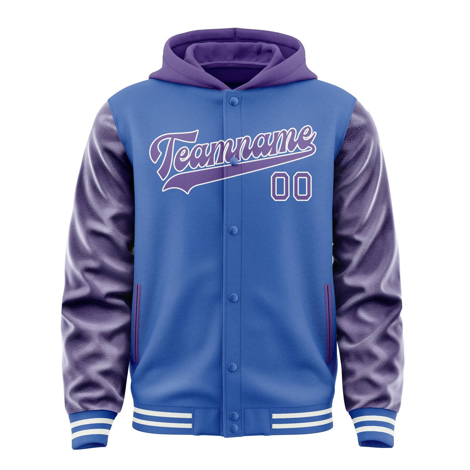 Custom Sky Blue Light Purple Jacket