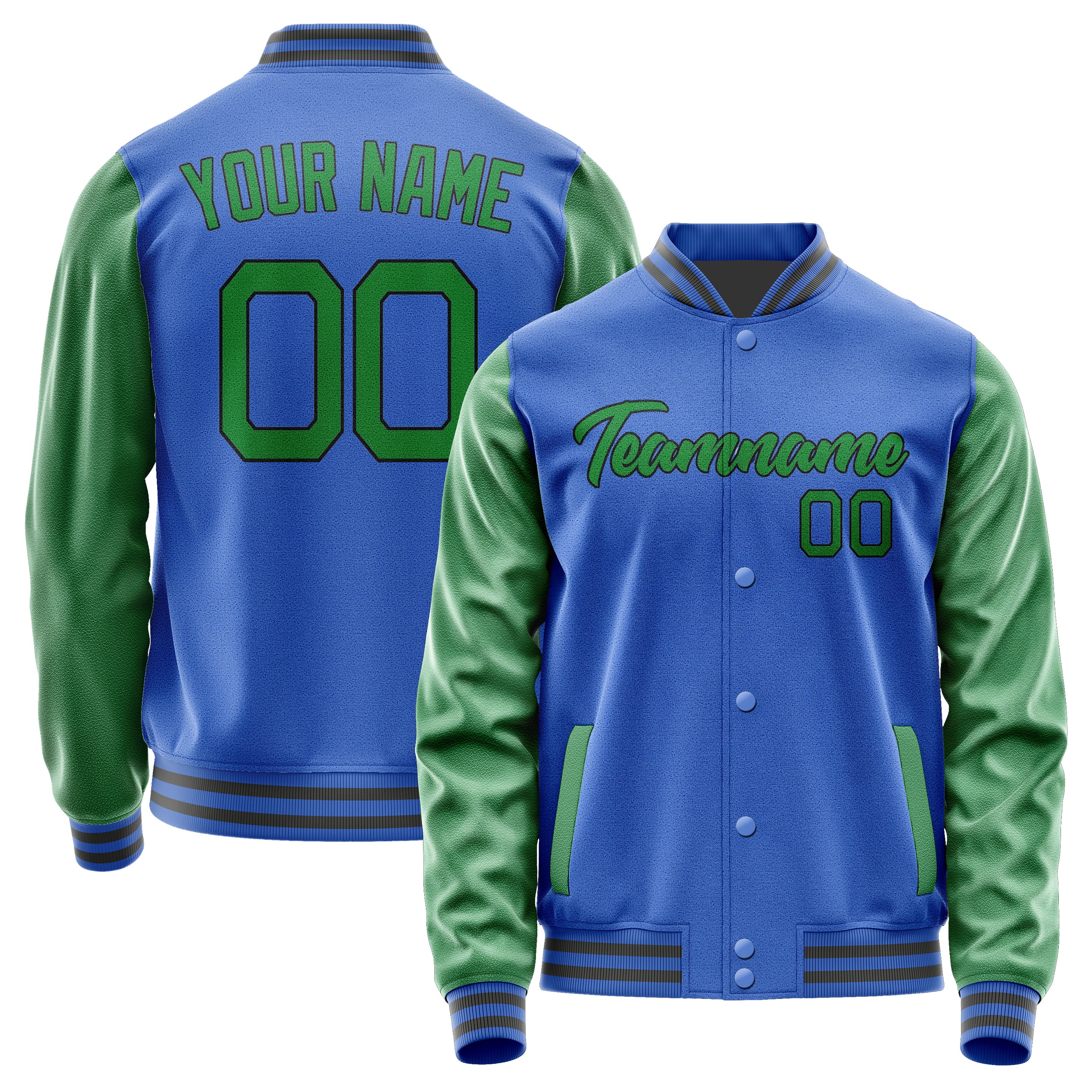 Custom Sky Blue Emerald Green Jacket JA0909240920B21724