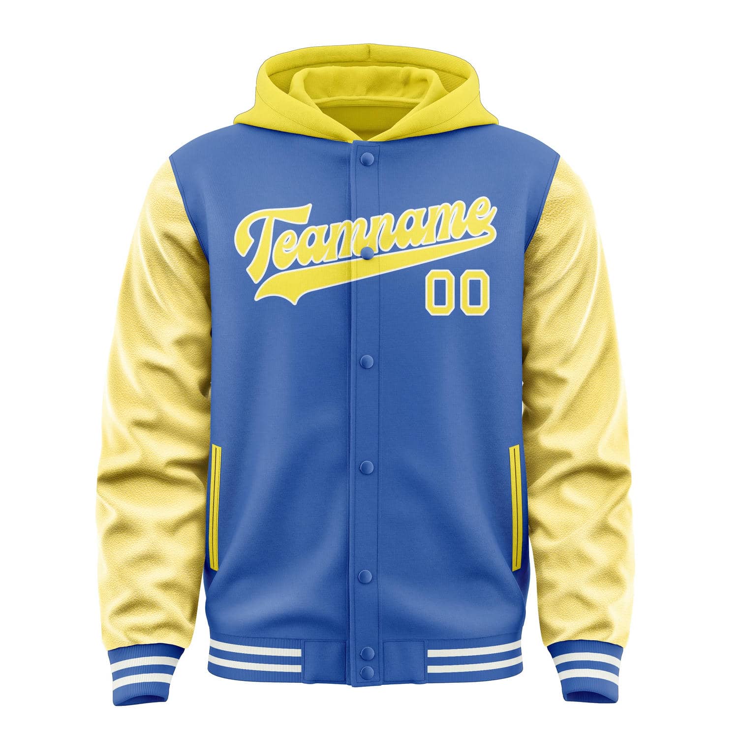 Custom Sky Blue Light Yellow Jacket