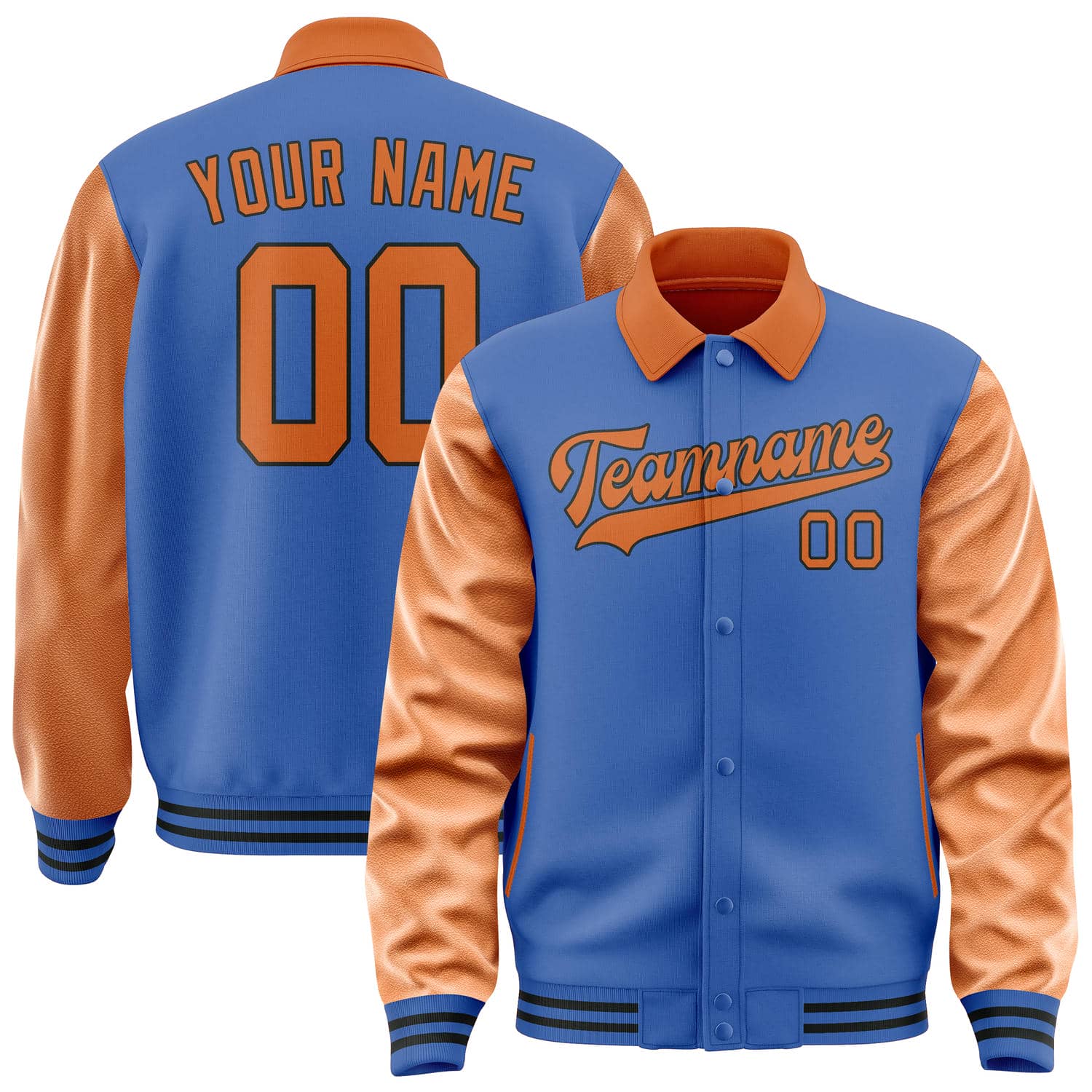 Custom Sky Blue Orange Jacket