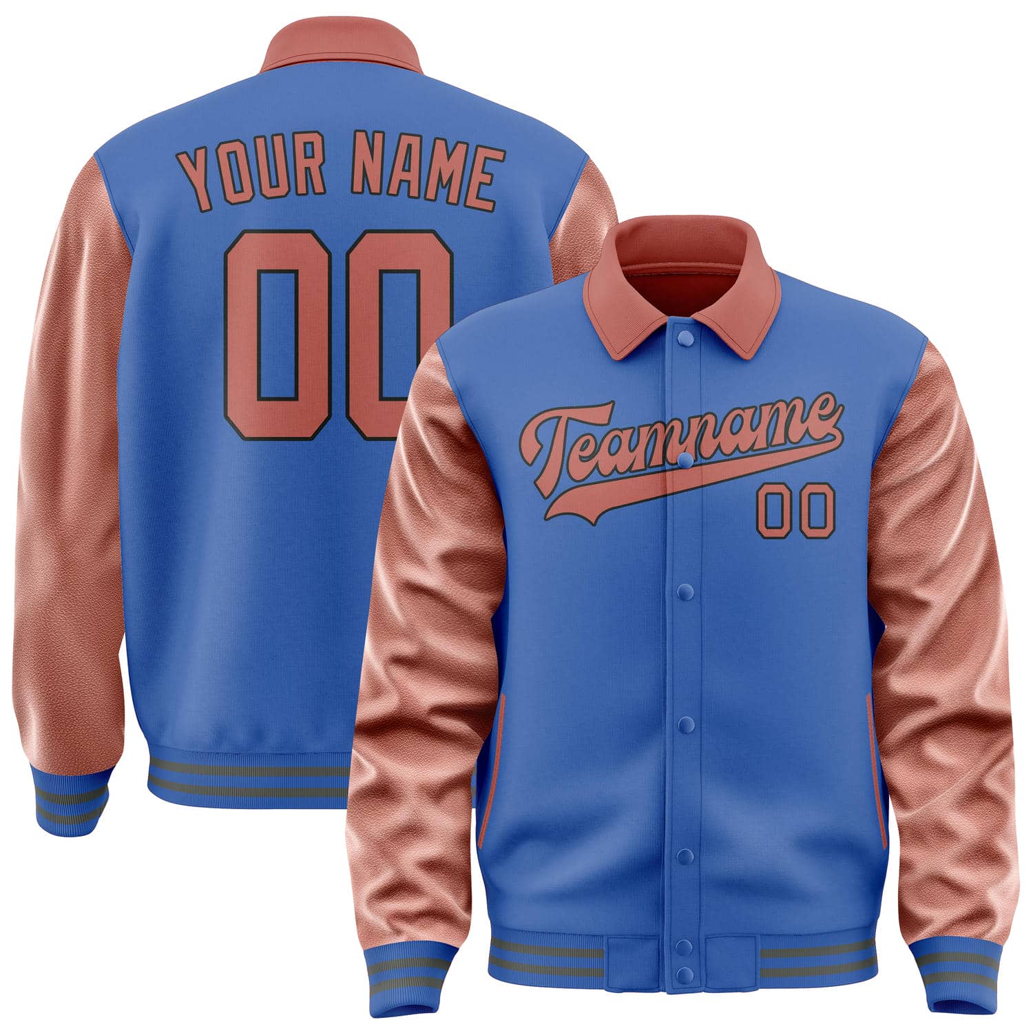 Custom Sky Blue Copper Rose Jacket