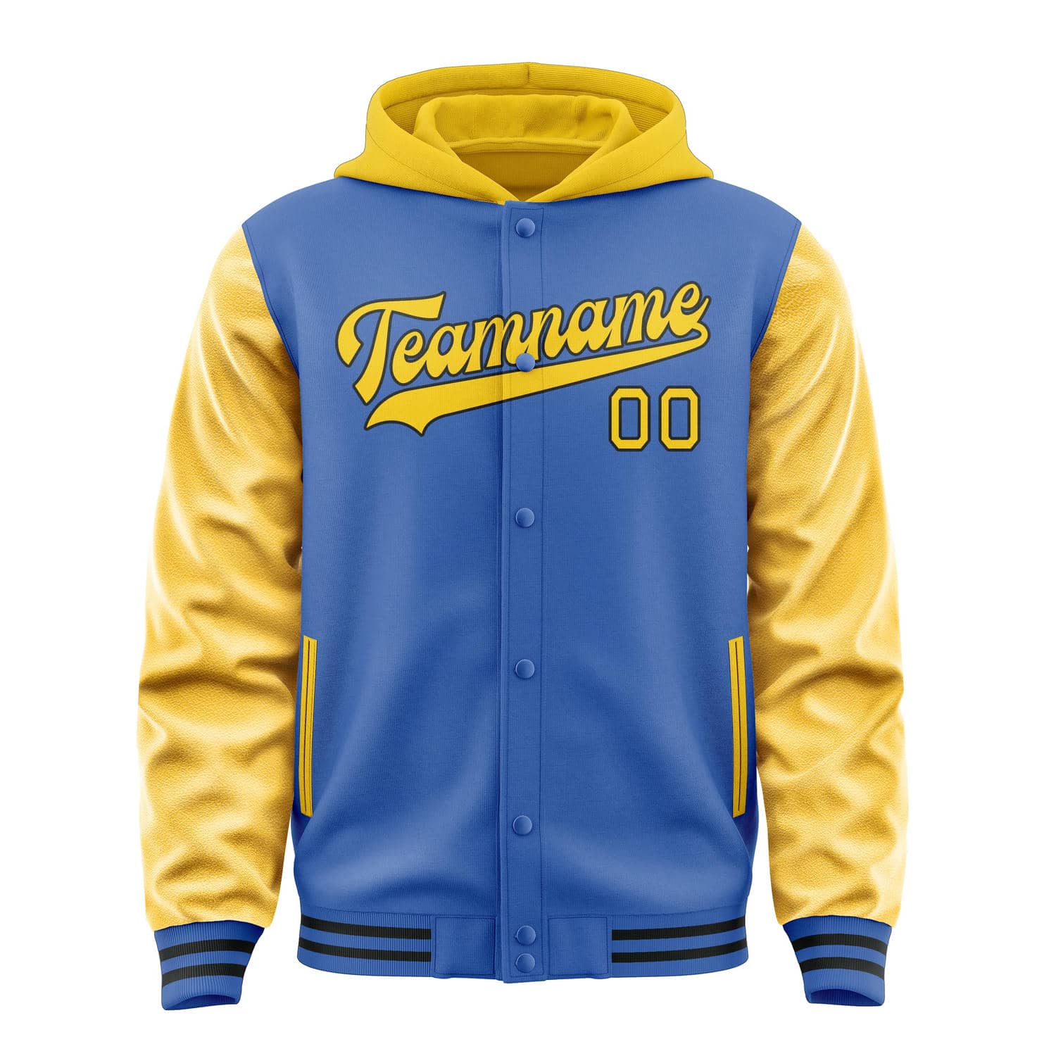 Custom Sky Blue Gold Jacket
