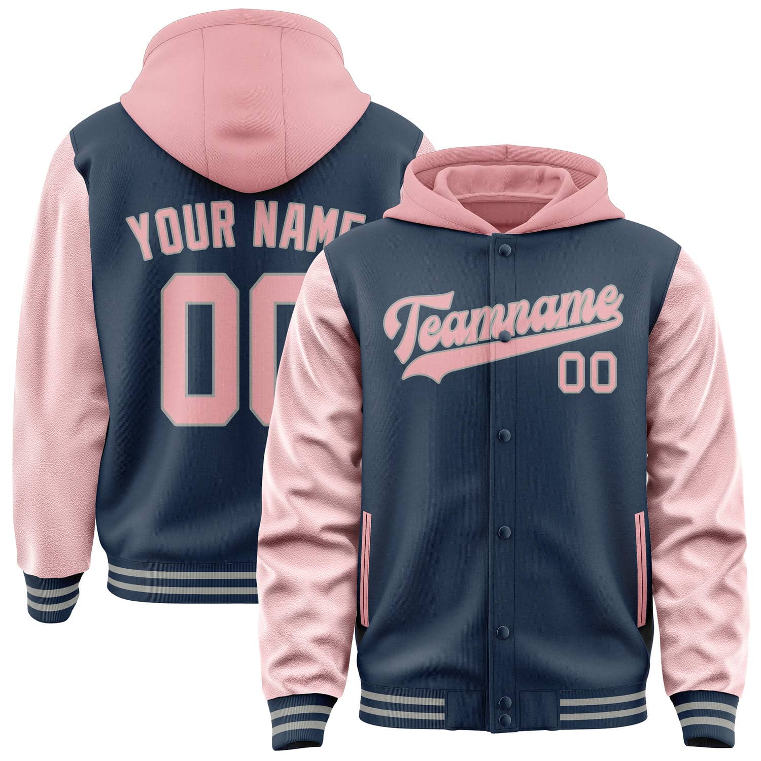 Custom Blue Light Pink Jacket