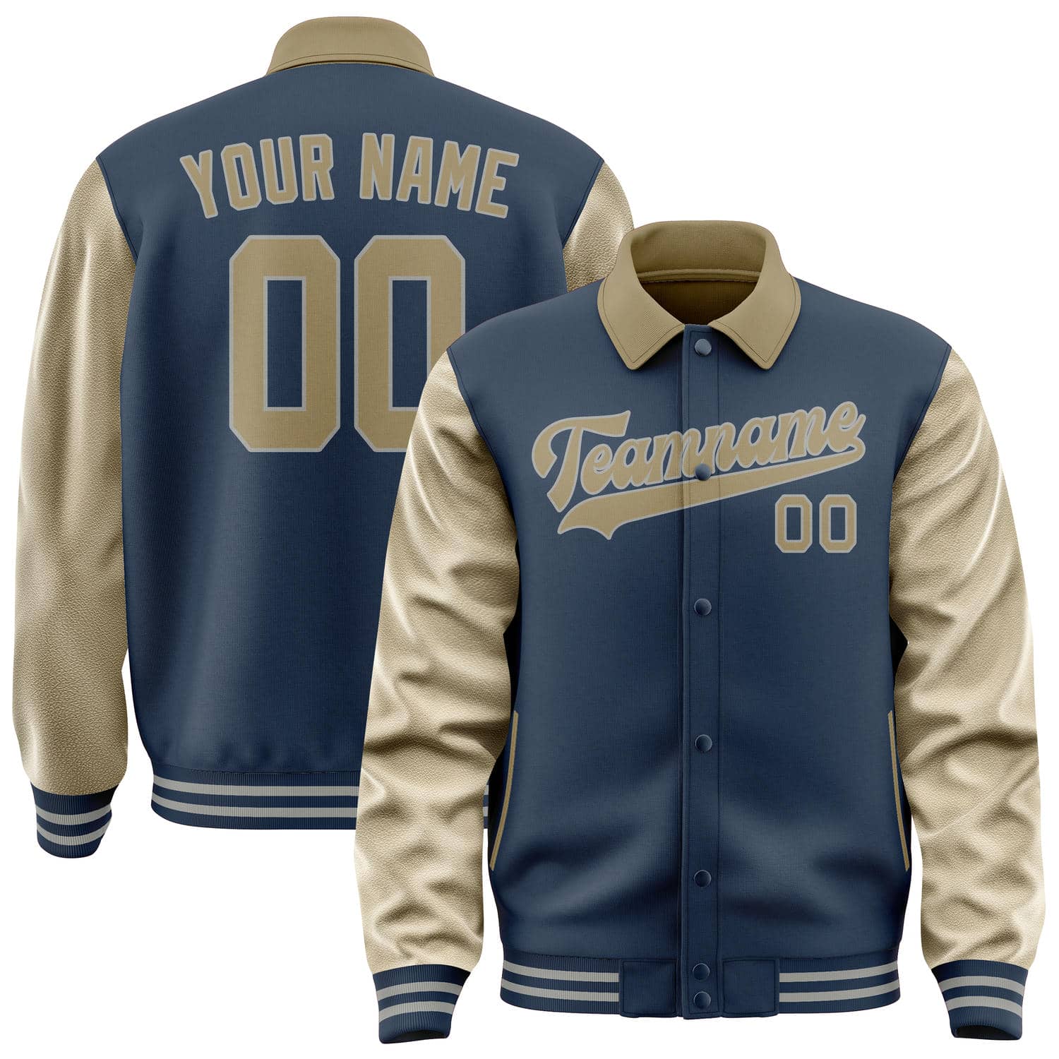 Custom Blue Light Khaki Jacket