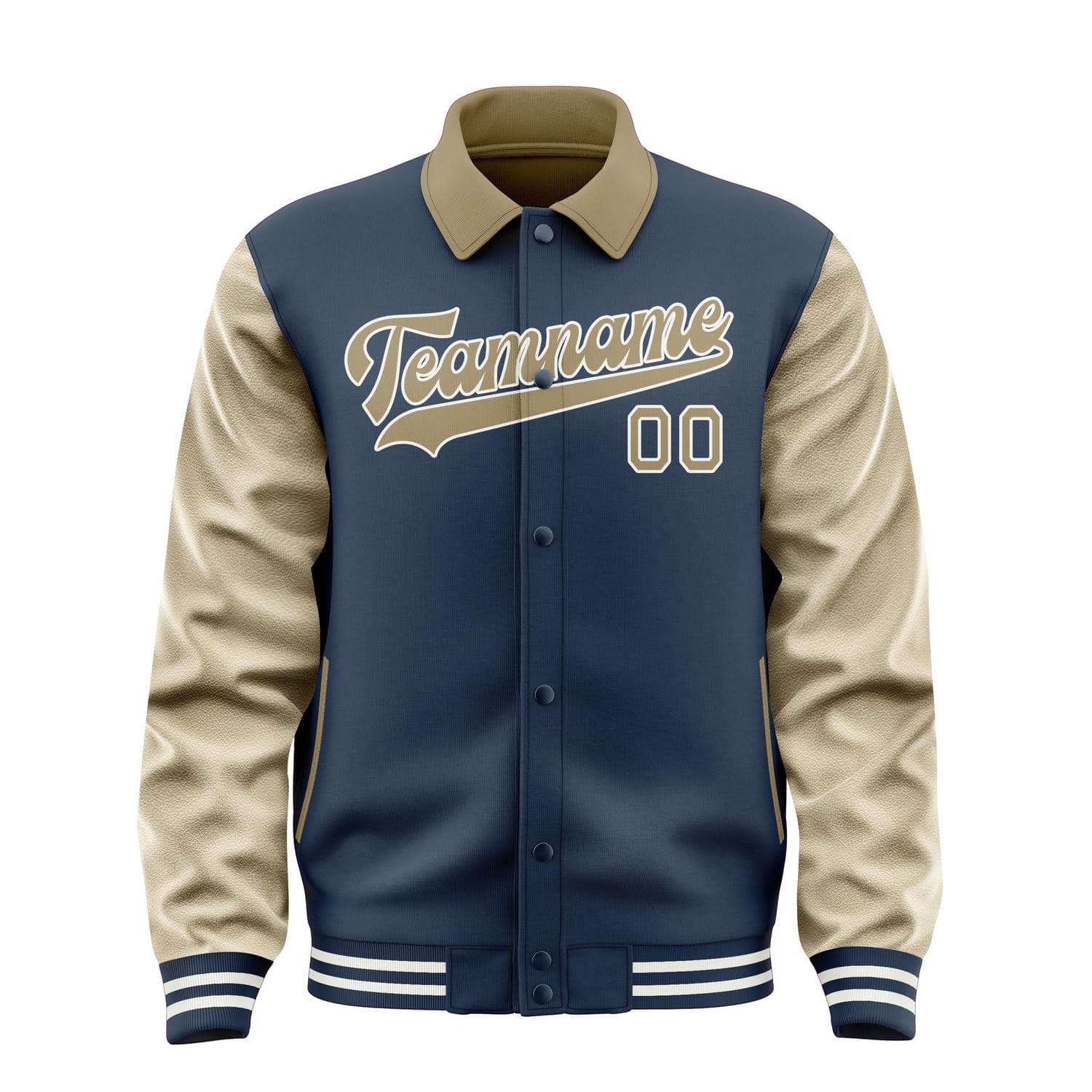 Custom Blue Light Khaki Jacket