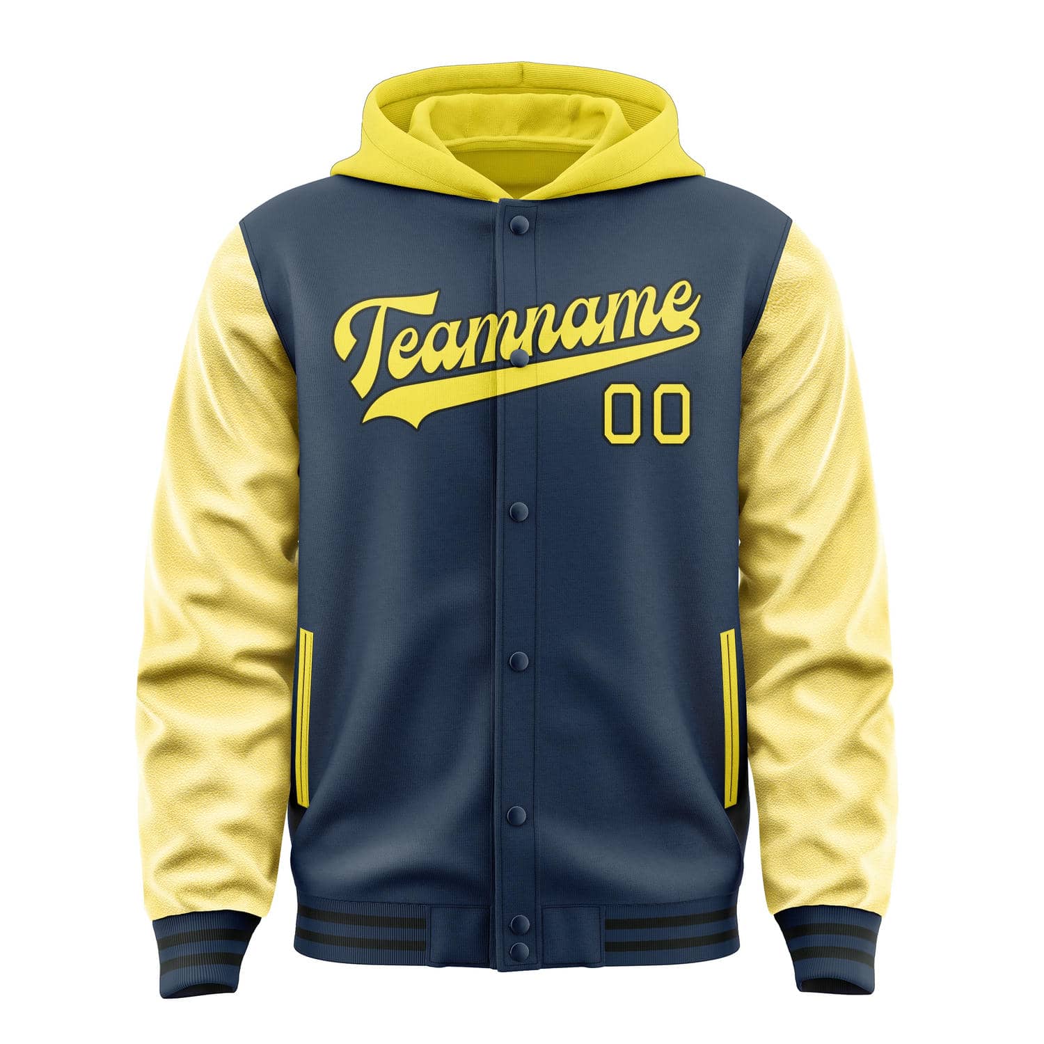 Custom Blue Light Yellow Jacket