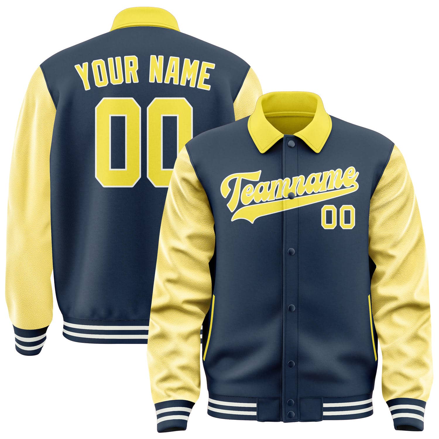 Custom Blue Light Yellow Jacket