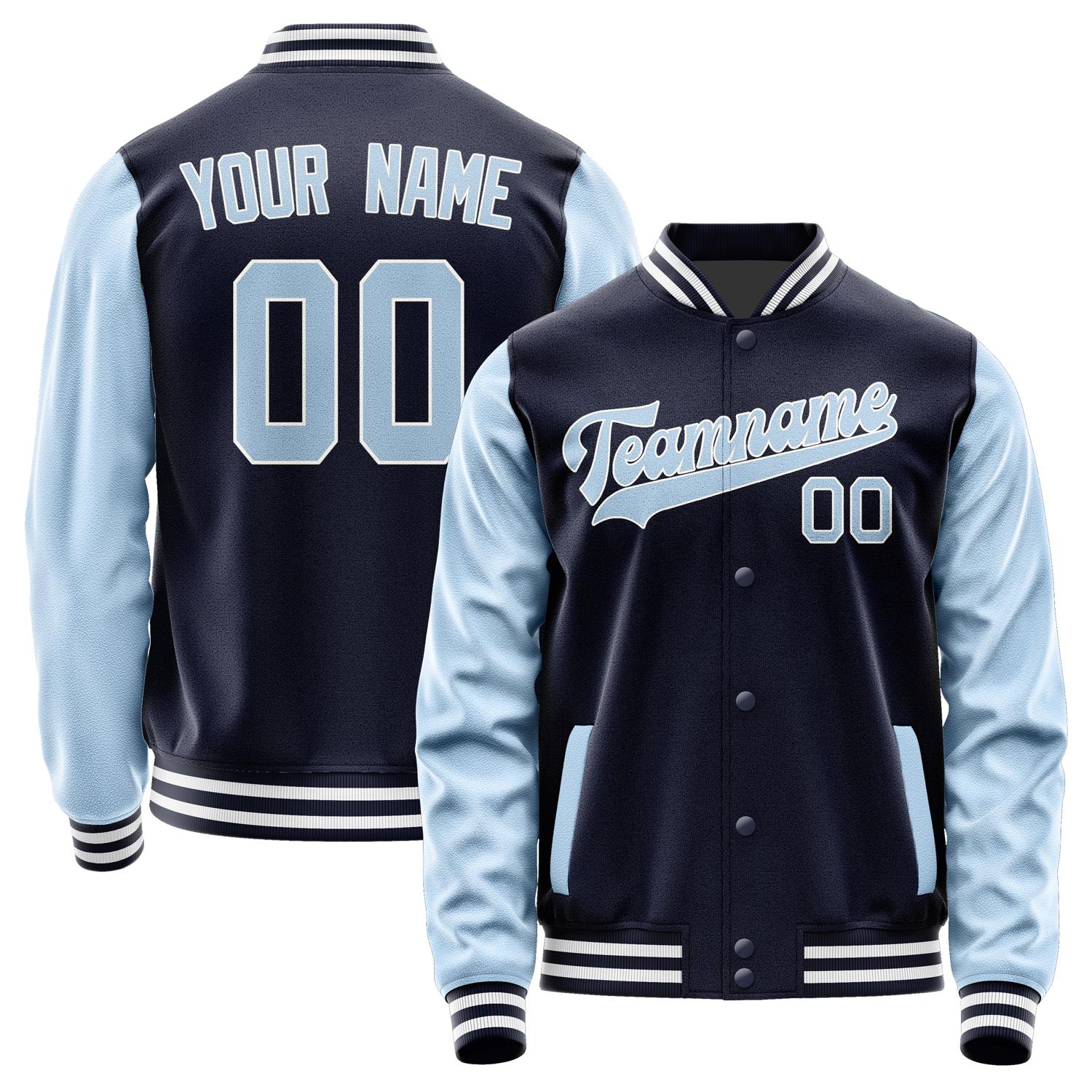 Custom Navy Light Blue Jacket JA1111081118B31808