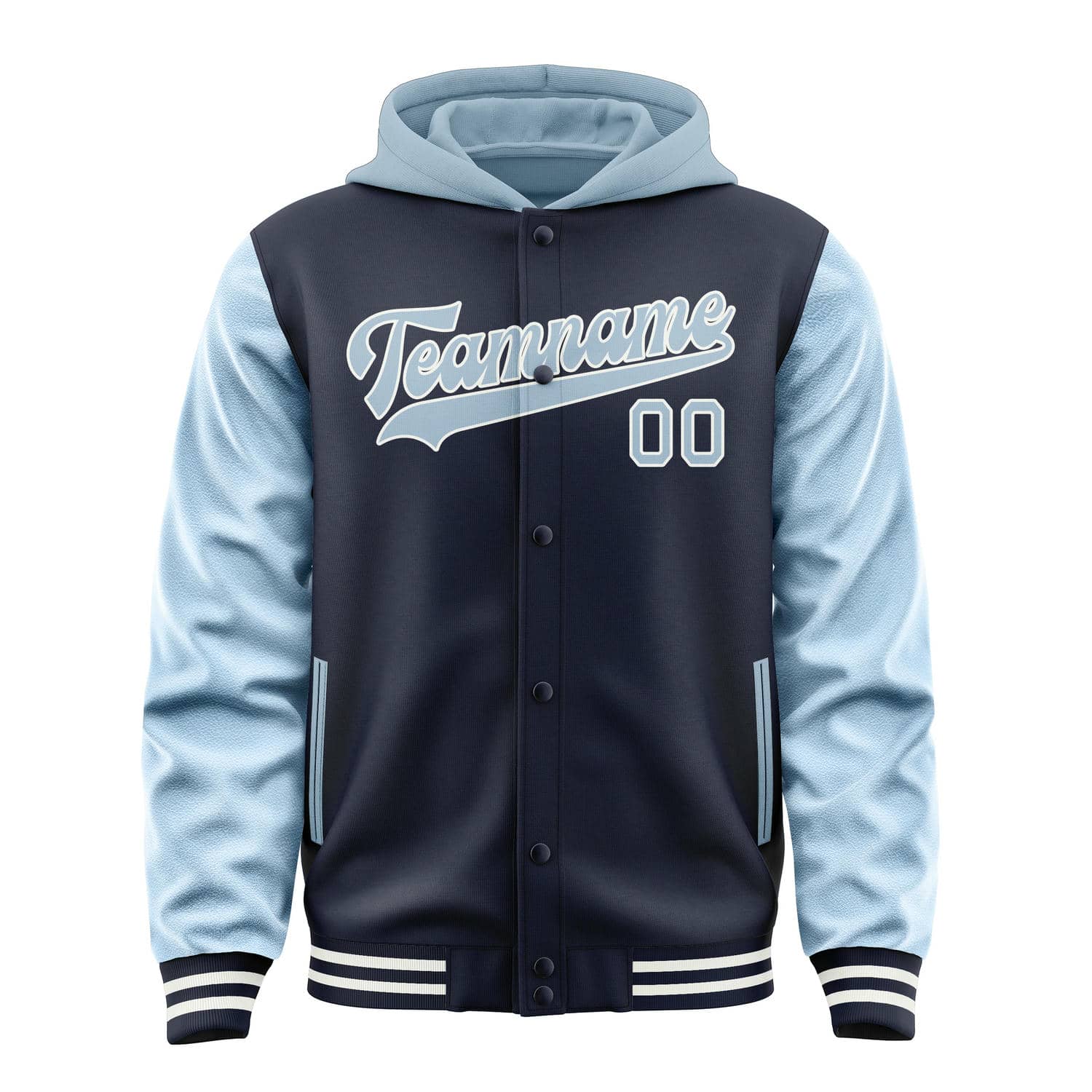 Custom Navy Light Blue Jacket