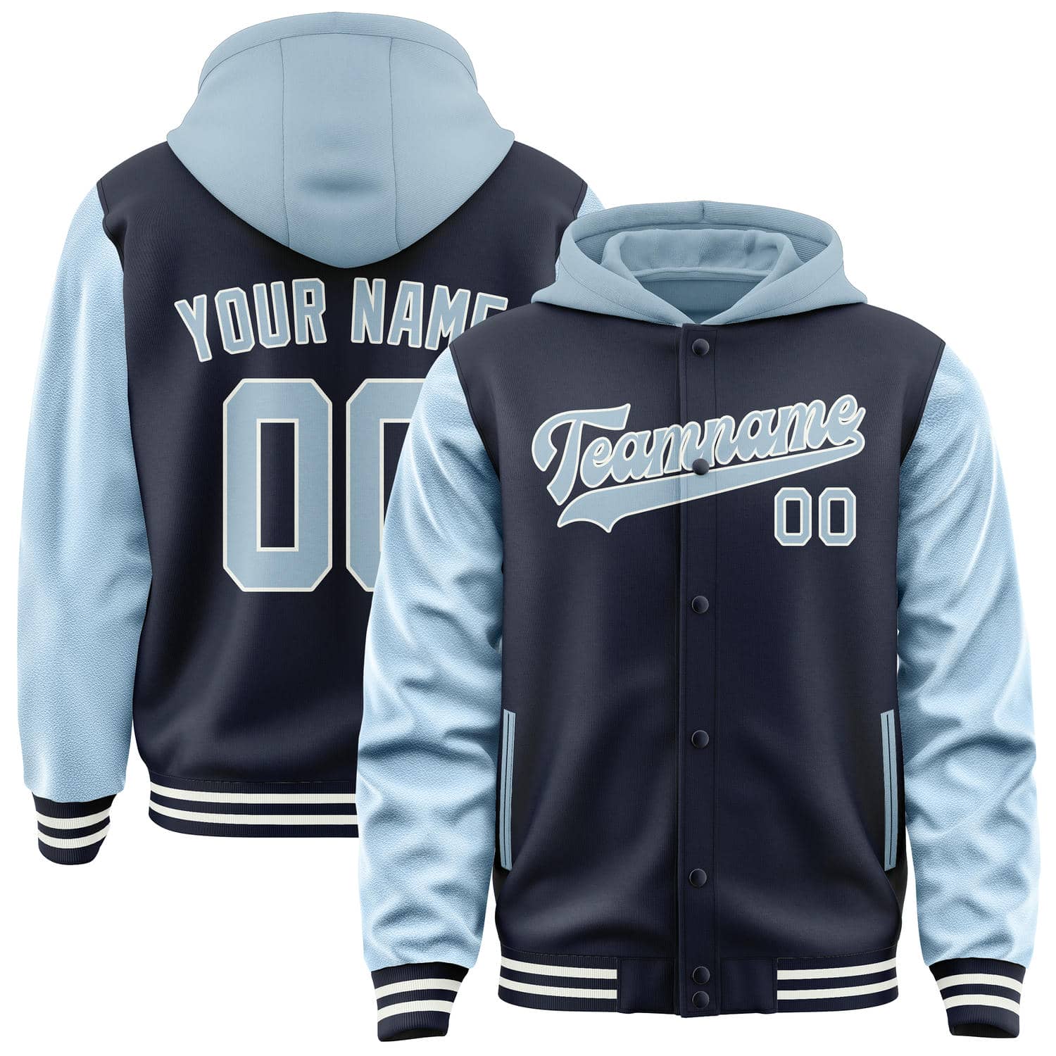Custom Navy Light Blue Jacket
