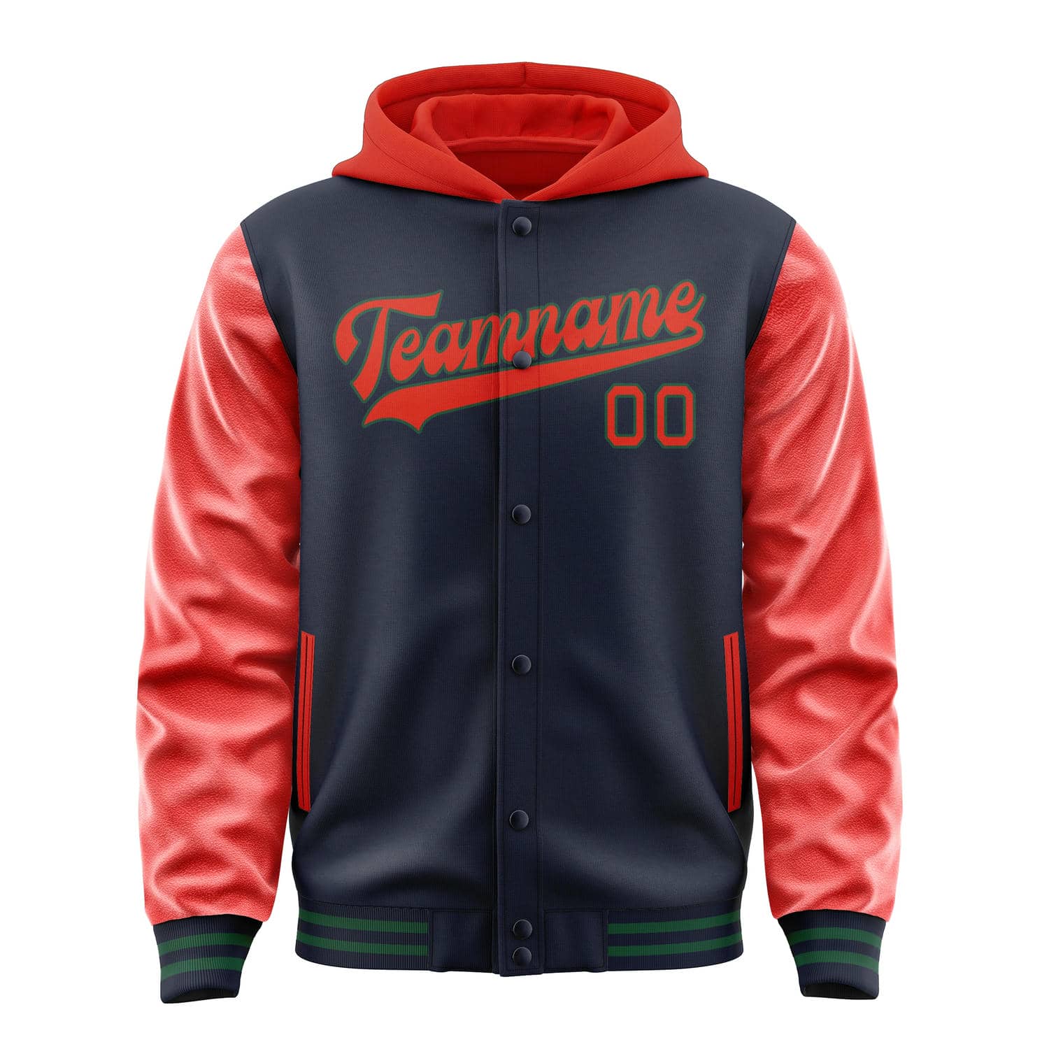 Custom Navy Orange Red Jacket