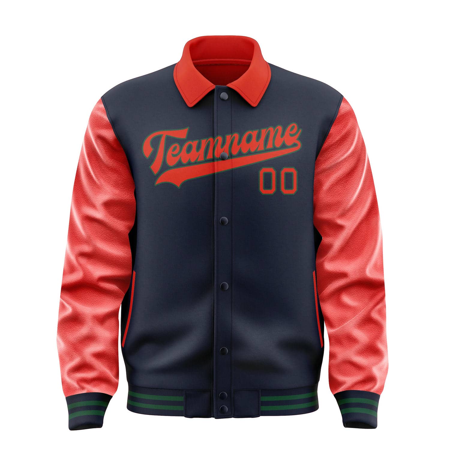 Custom Navy Orange Red Jacket