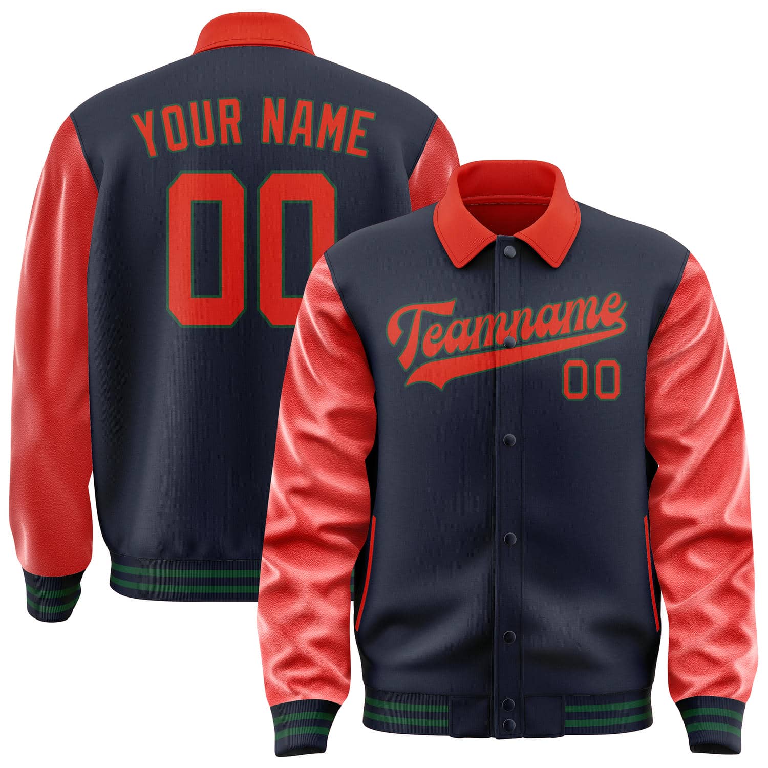 Custom Navy Orange Red Jacket