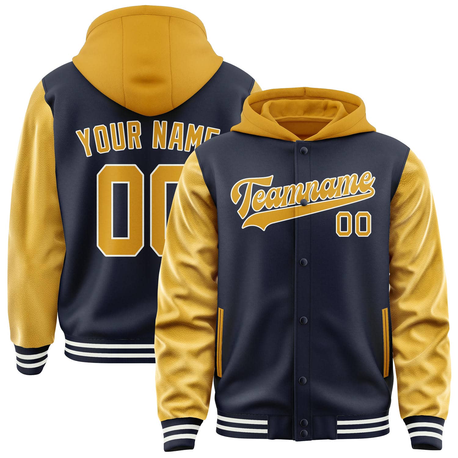 Custom Navy Yellow Jacket