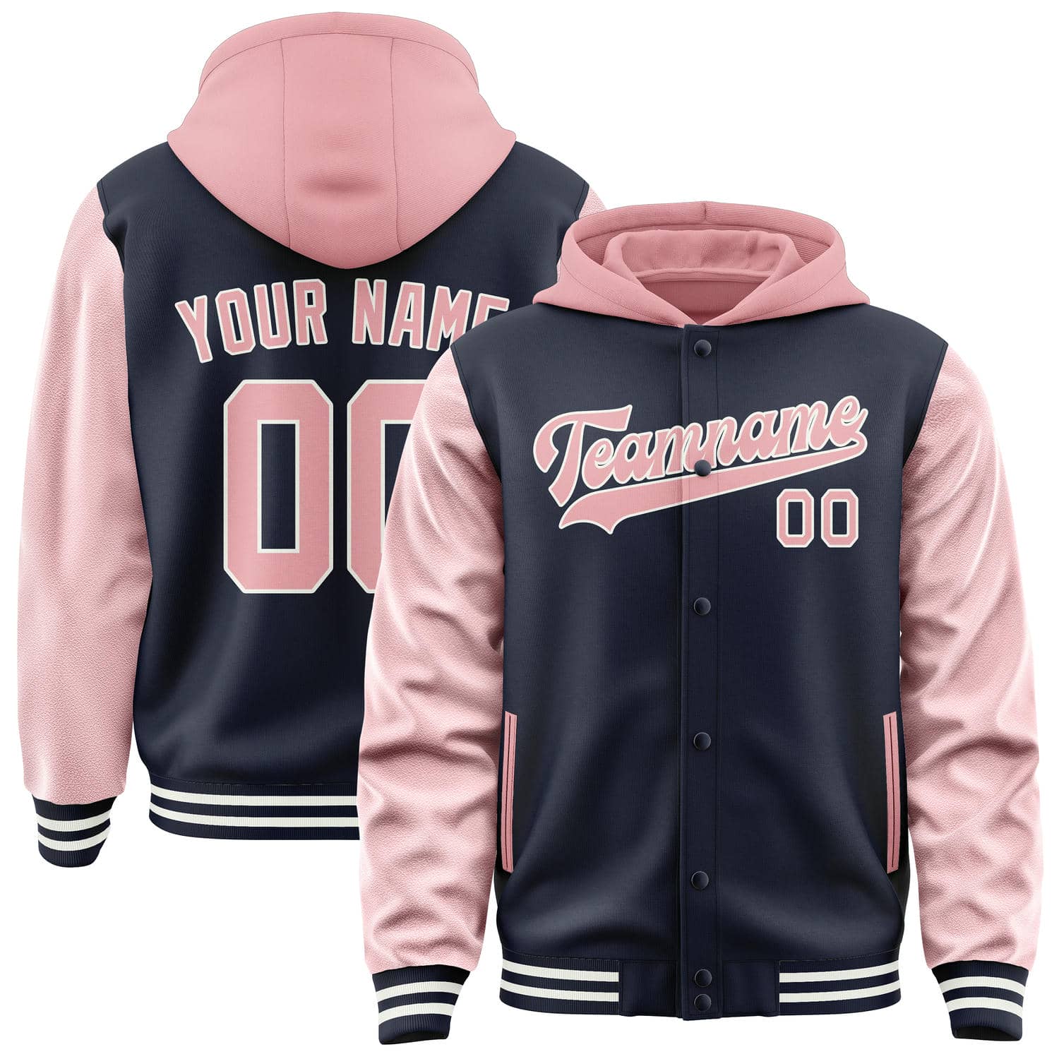 Custom Navy Light Pink Jacket