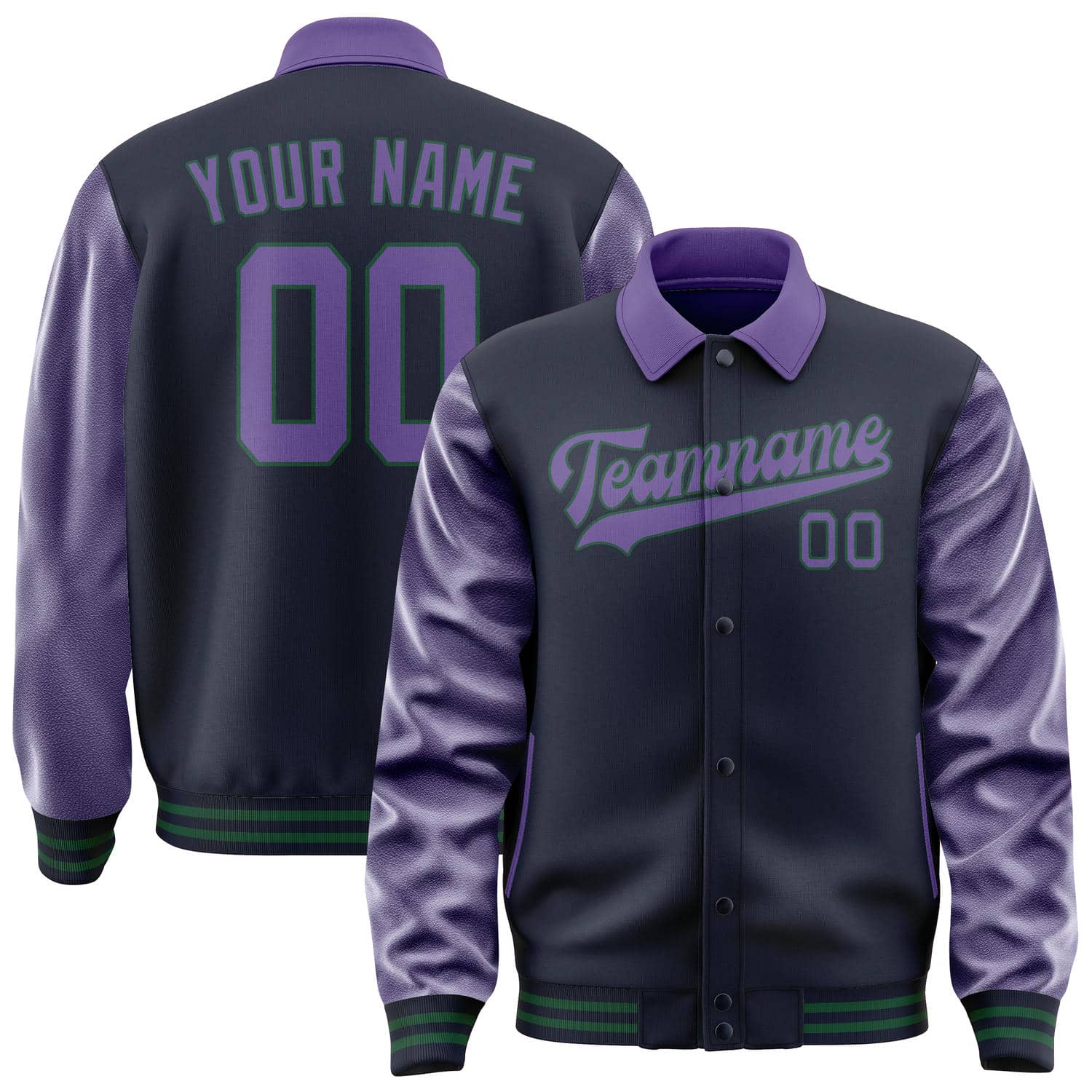 Custom Navy Light Purple Jacket