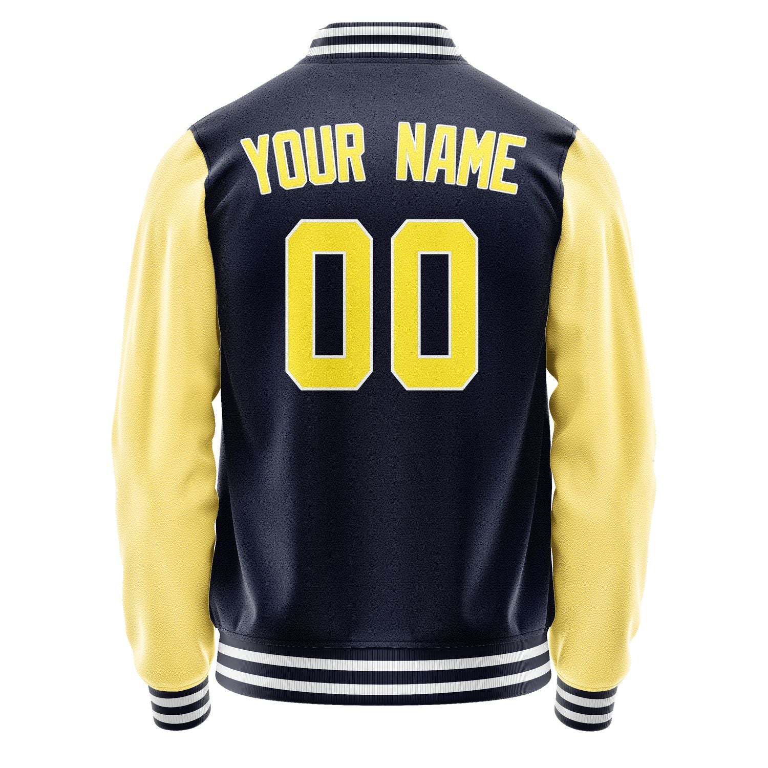 Custom Navy Light Yellow Jacket JA1111261118B31826