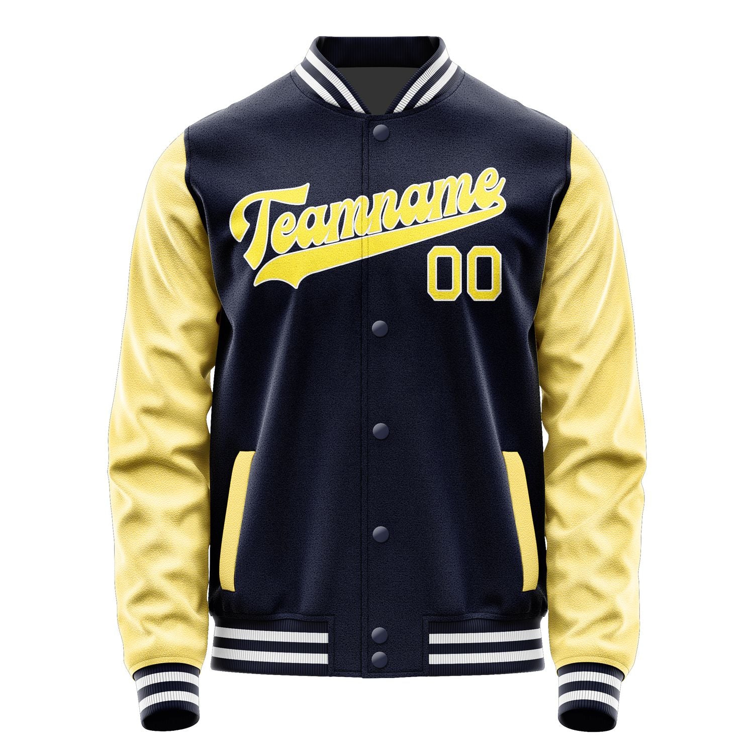 Custom Navy Light Yellow Jacket JA1111261118B31826