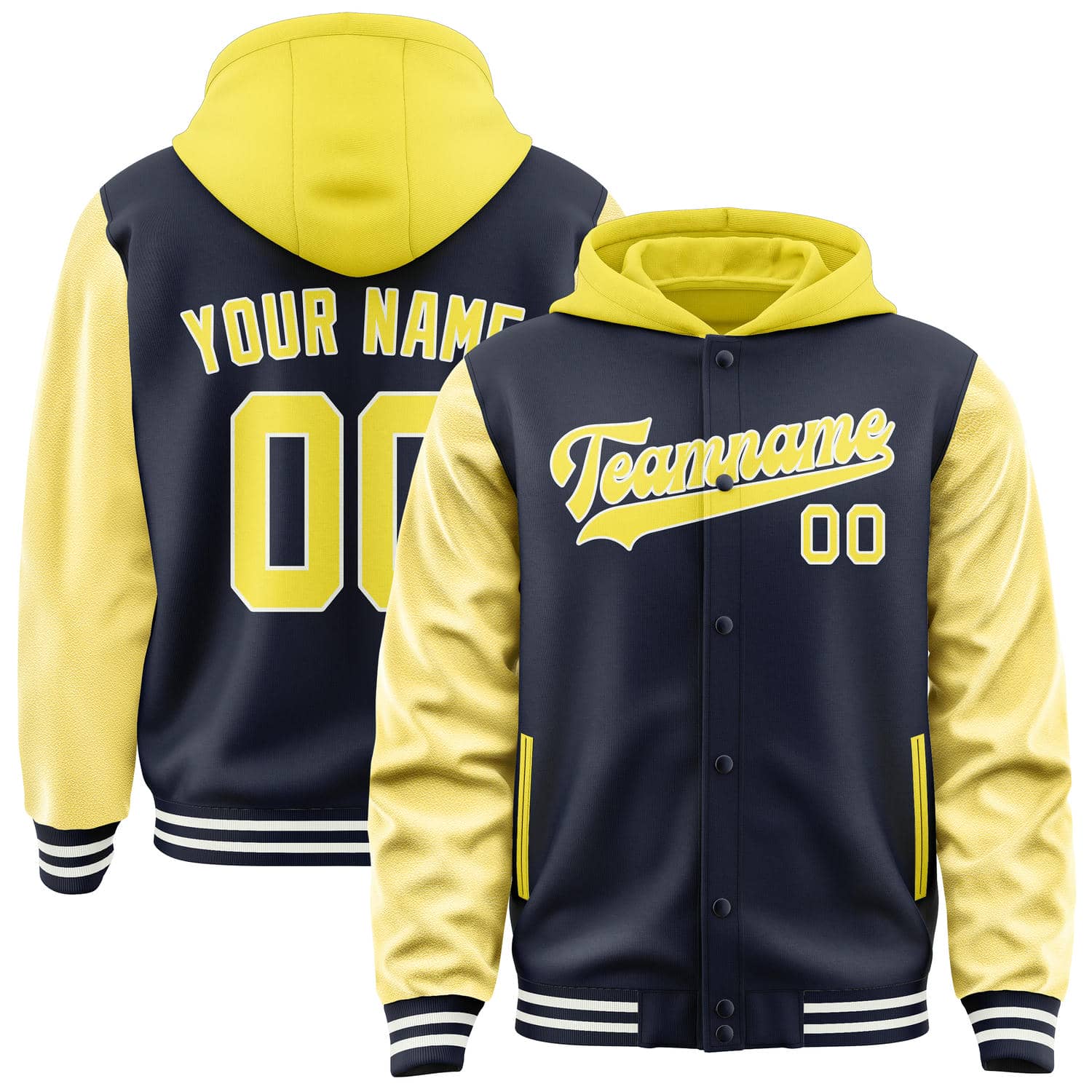 Custom Navy Light Yellow Jacket