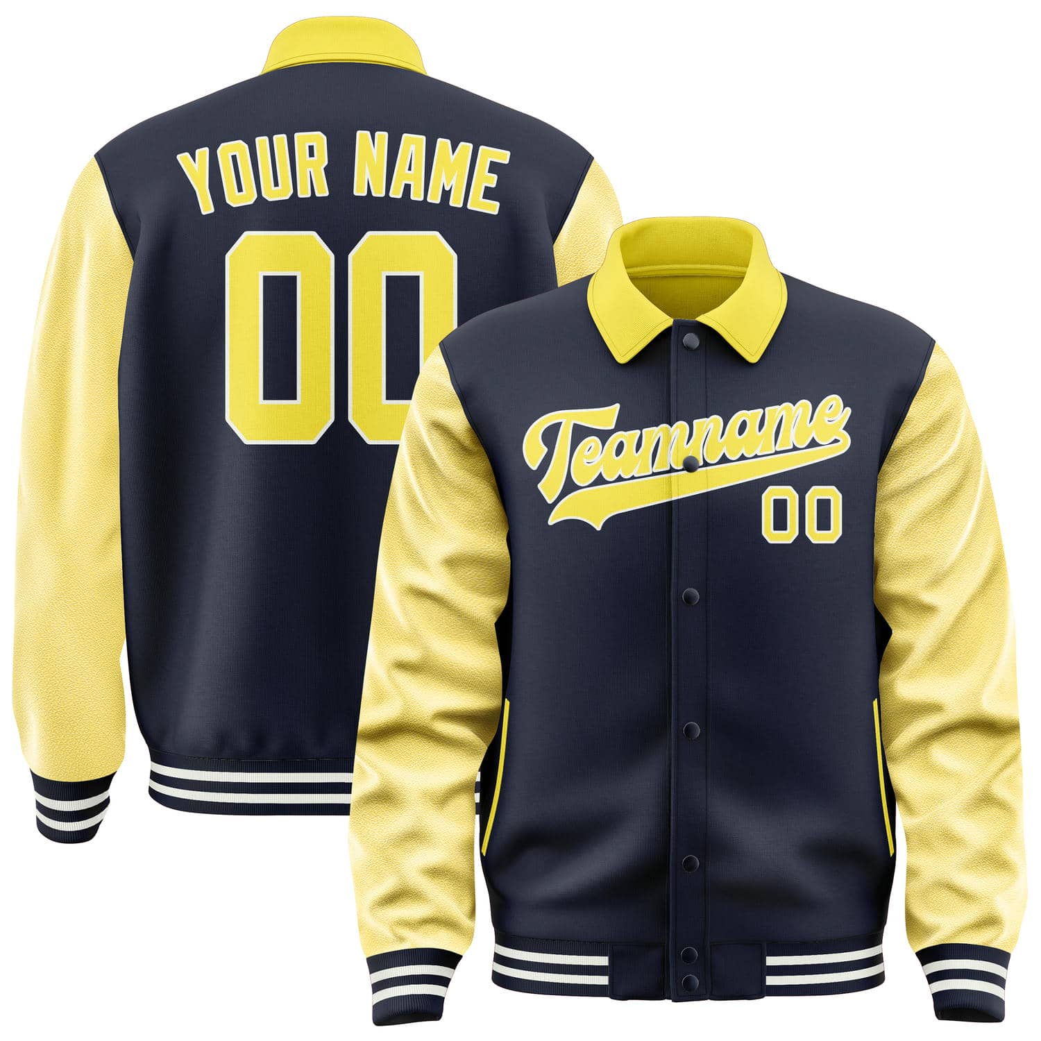 Custom Navy Light Yellow Jacket