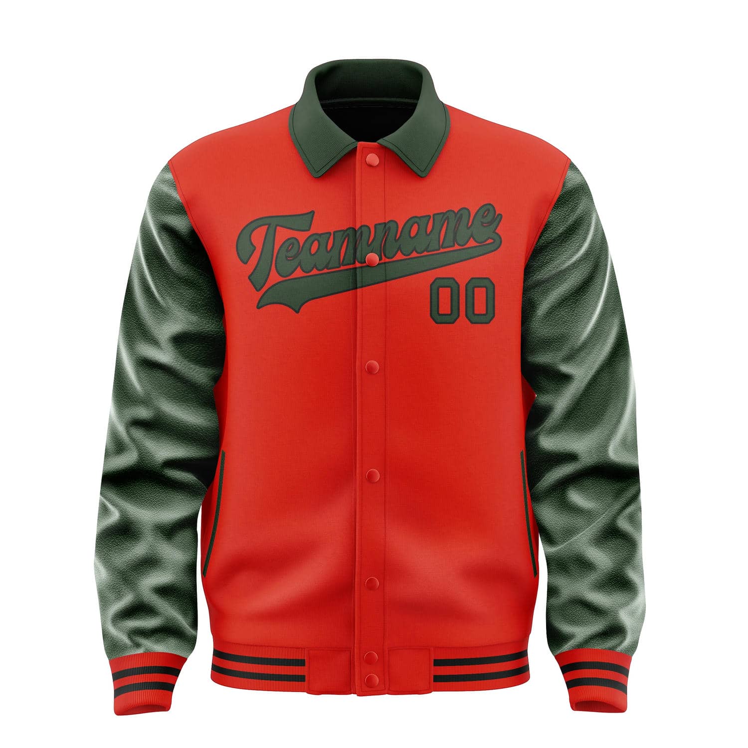 Custom Orange Red Dark Green Jacket