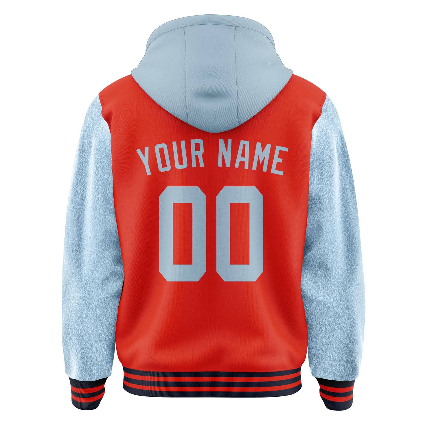 Custom Orange Red Light Blue Jacket