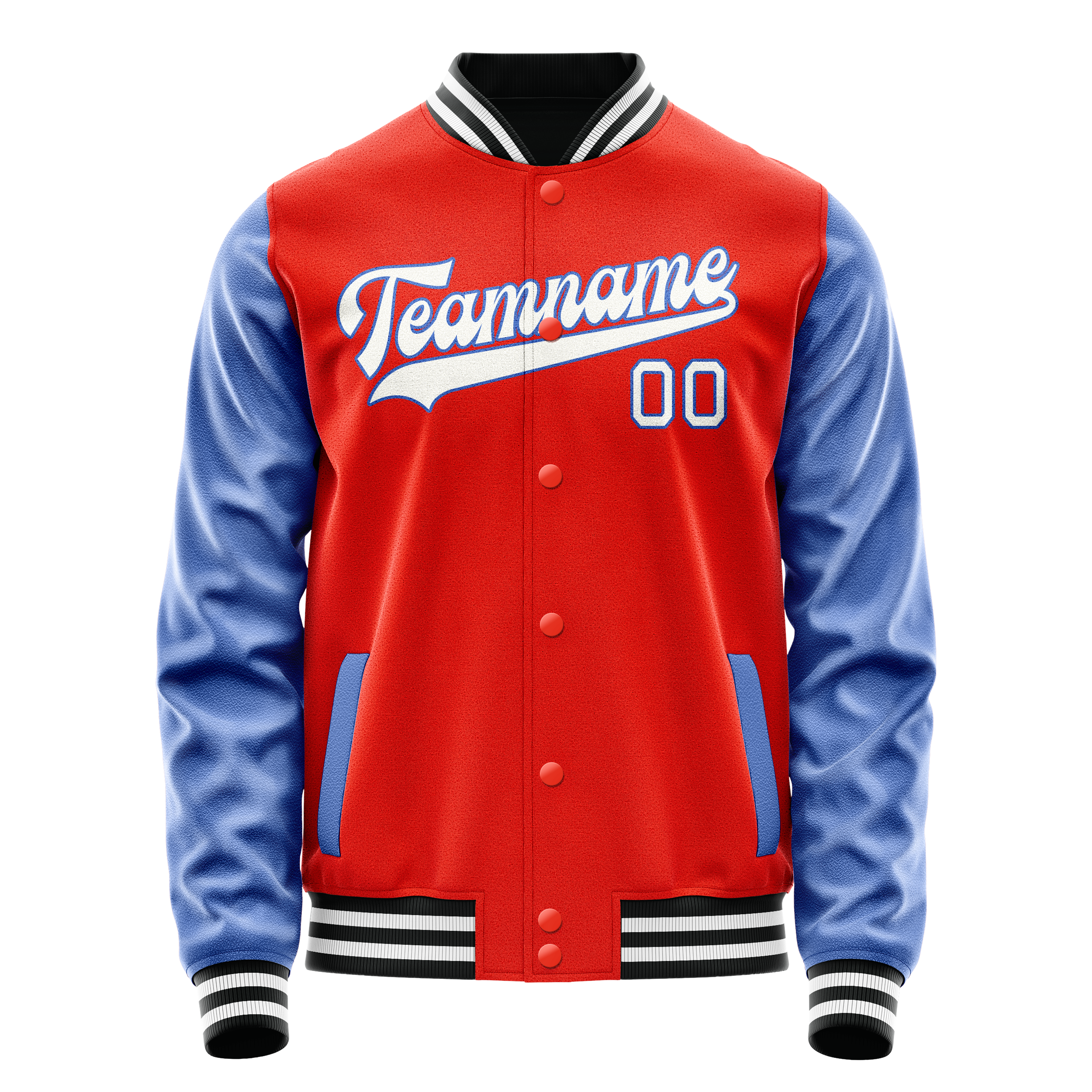 Custom Orange Royal Solid Color Varsity Letterman Jacket JA02240617XE337