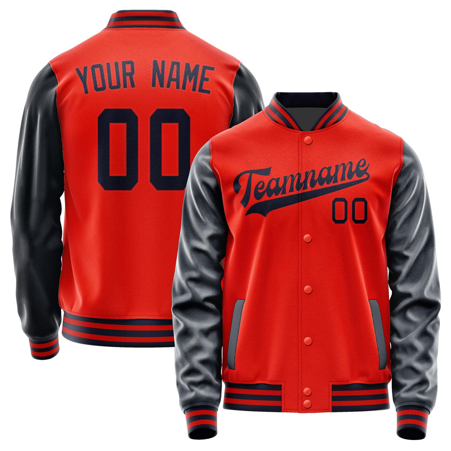 Custom Orange Red Navy Jacket JA1212111112B31211
