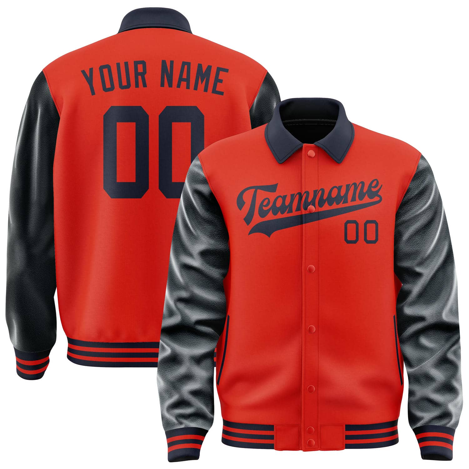 Custom Orange Red Navy Jacket
