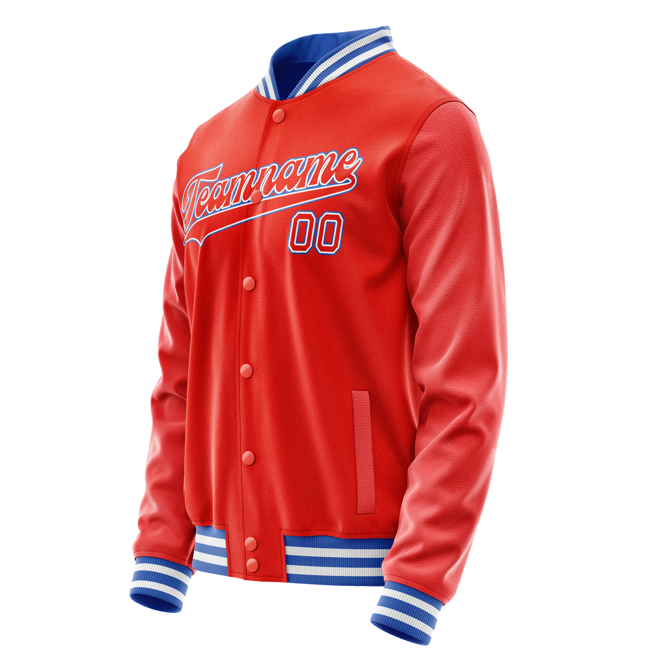 Custom Orange White Solid Color Varsity Letterman Jacket JA02240617XE335