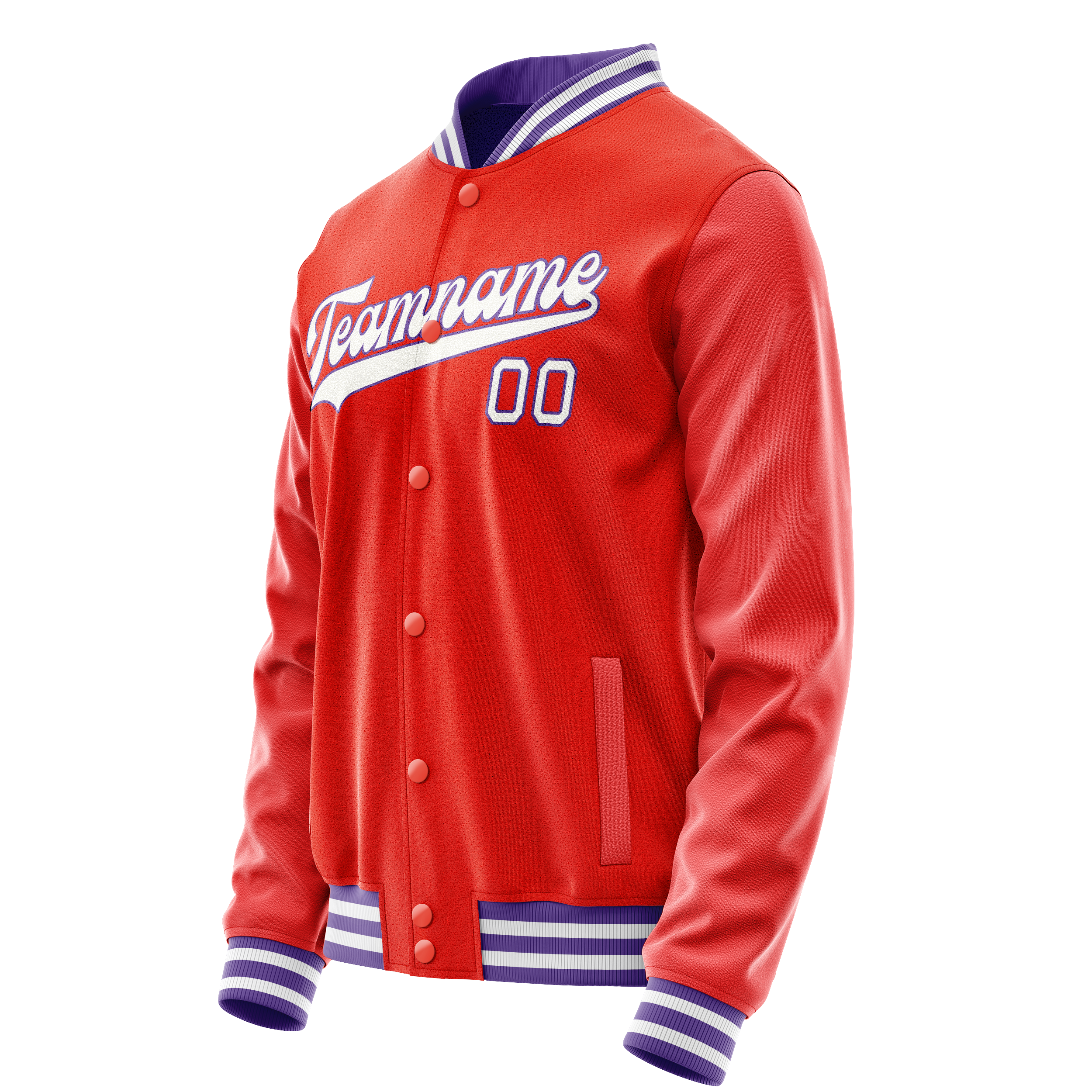 Custom Orange White Solid Color Varsity Letterman Jacket JA02240617XE344