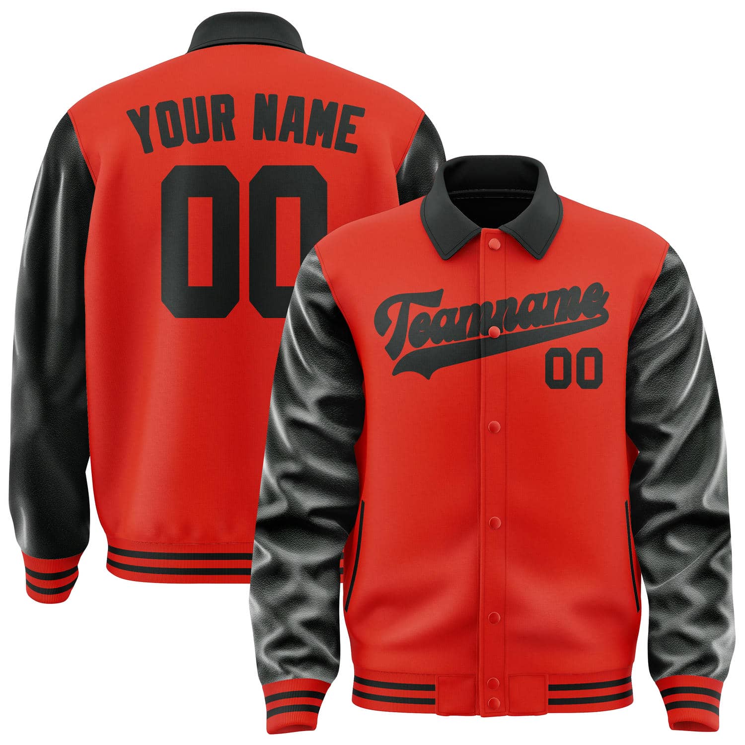Custom Orange Red Black Jacket