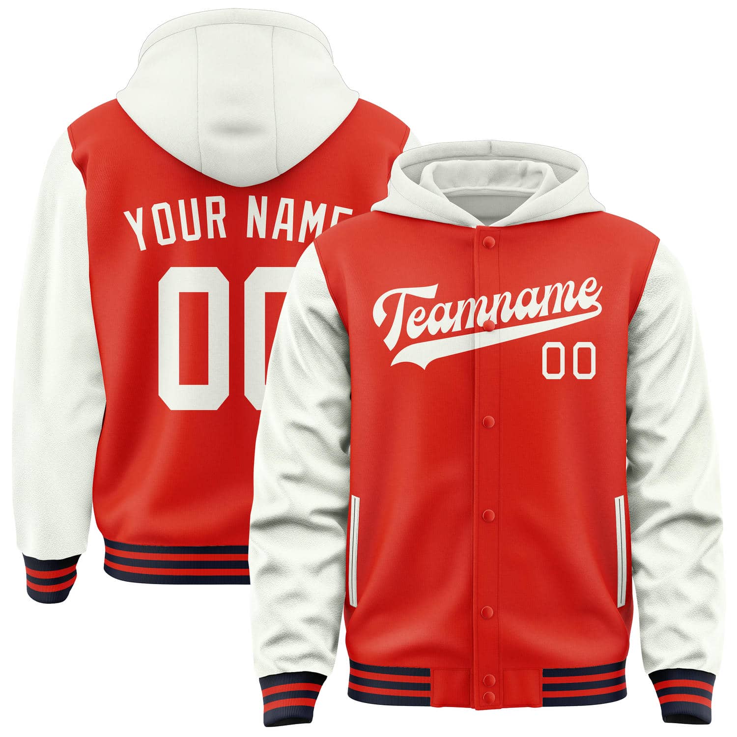 Custom Orange Red White Jacket