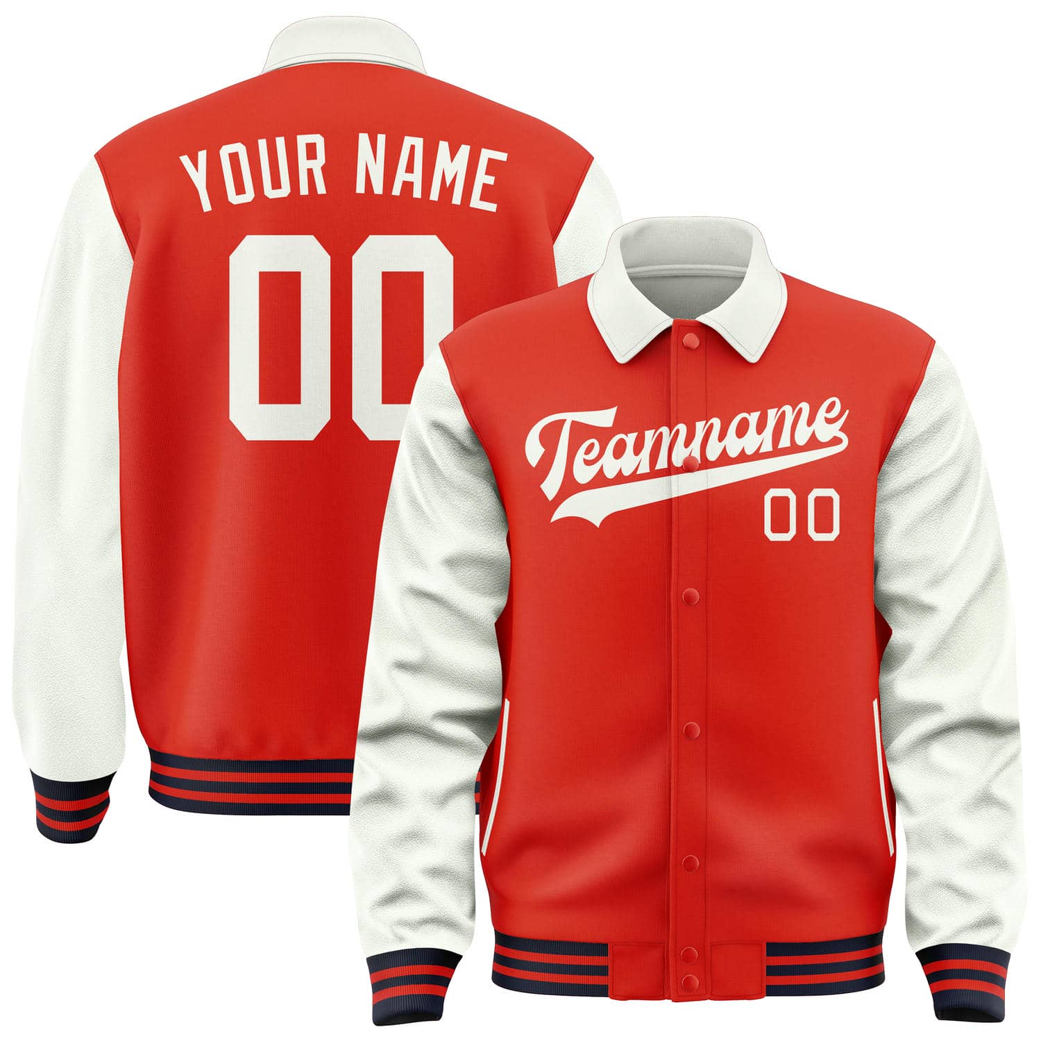 Custom Orange Red White Jacket