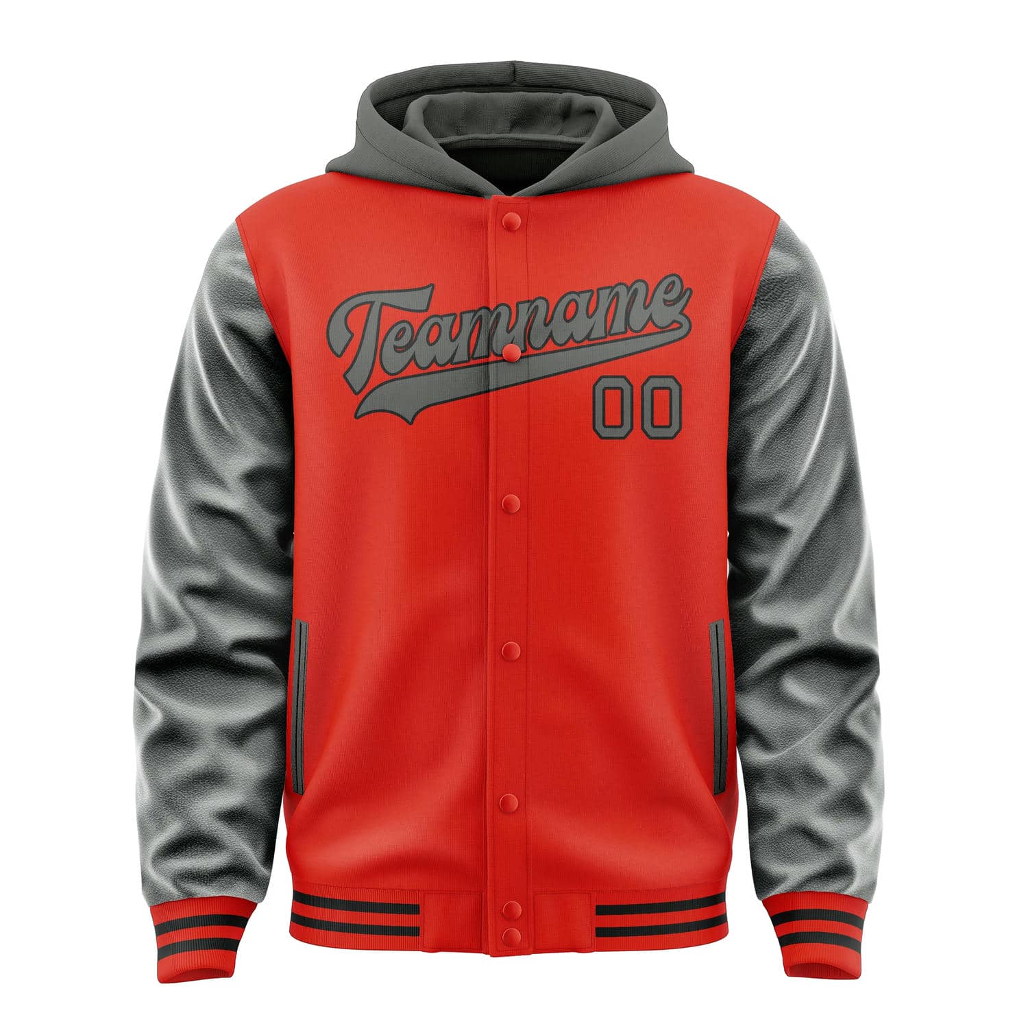 Custom Orange Red Dark Grey Jacket