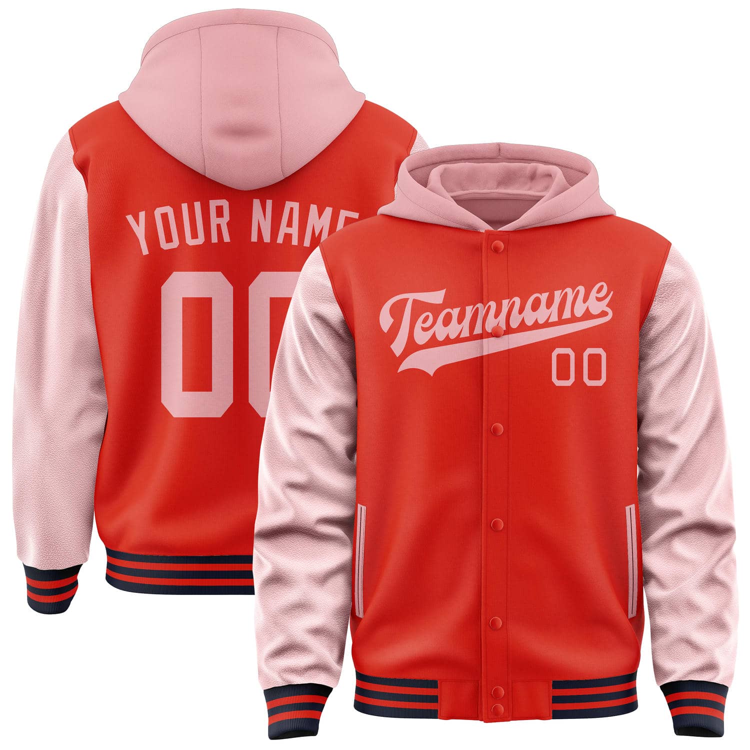 Custom Orange Red Light Pink Jacket