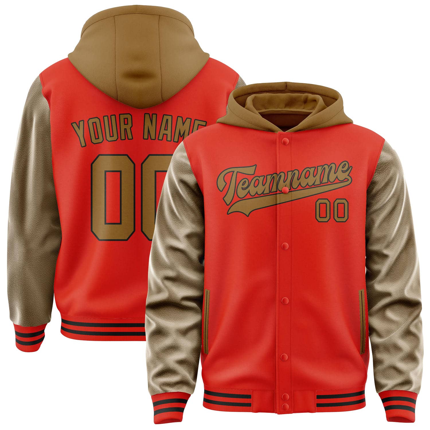 Custom Orange Red Khaki Jacket