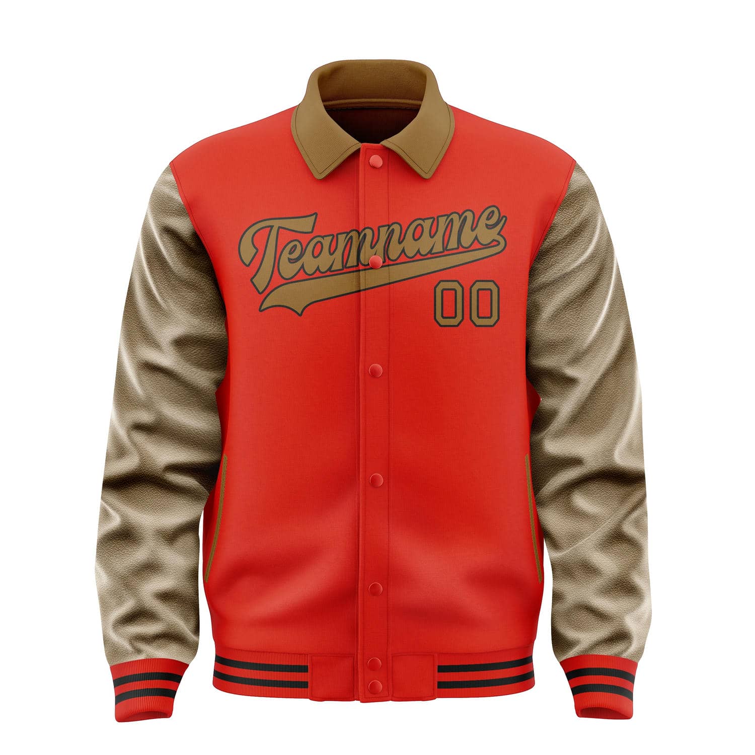 Custom Orange Red Khaki Jacket