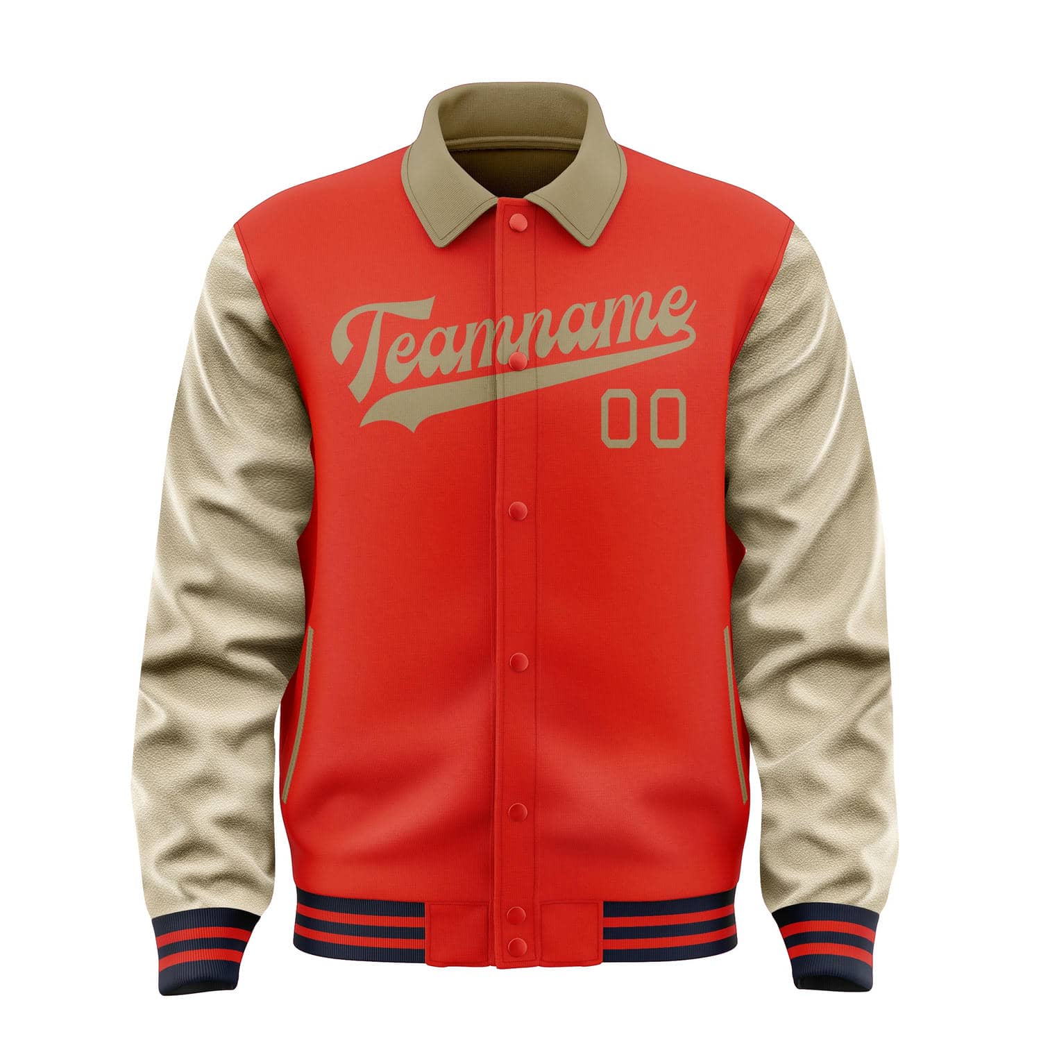 Custom Orange Red Light Khaki Jacket