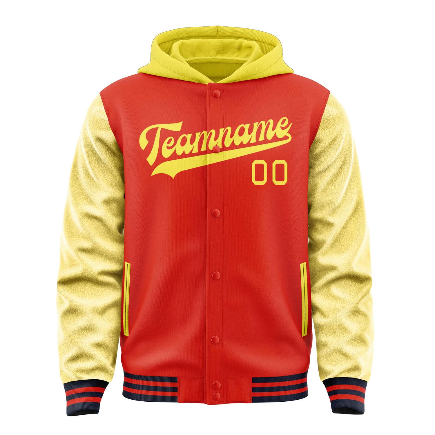 Custom Orange Red Light Yellow Jacket