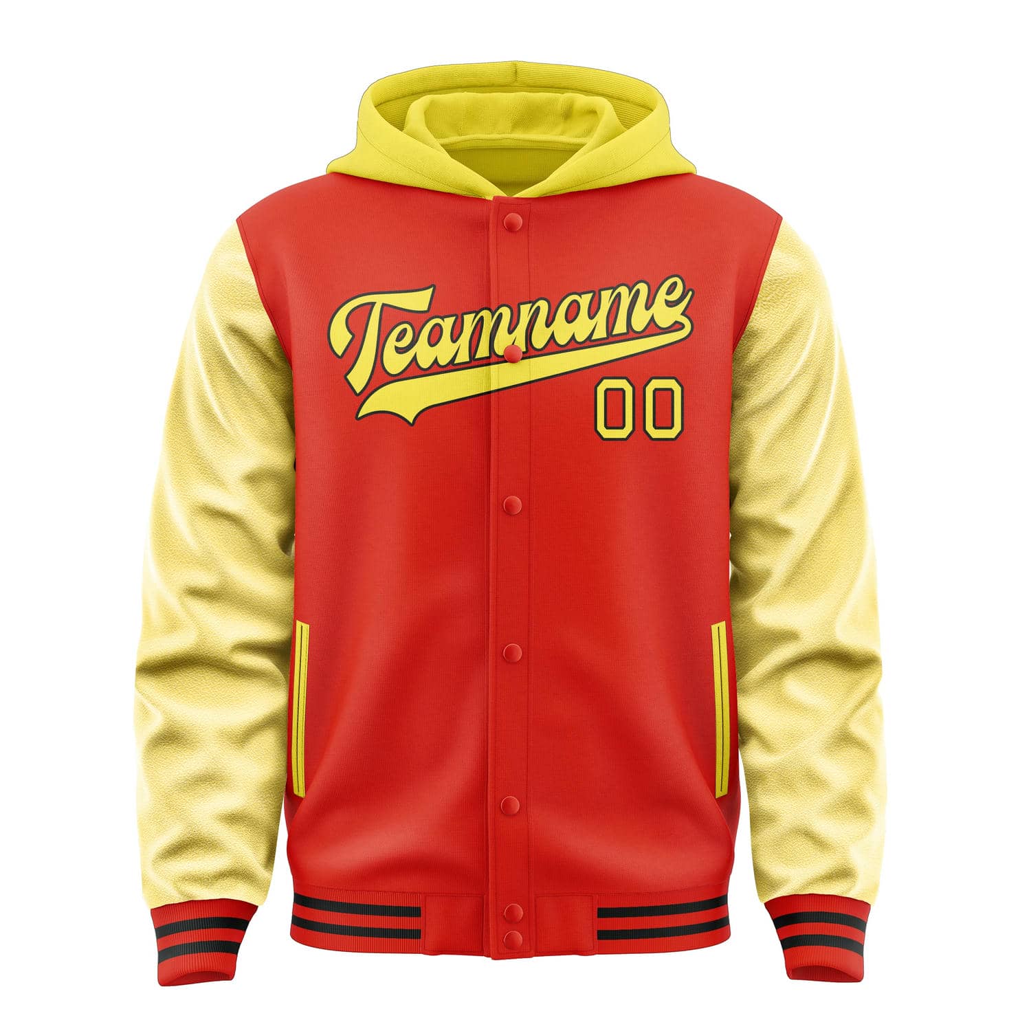 Custom Orange Red Light Yellow Jacket