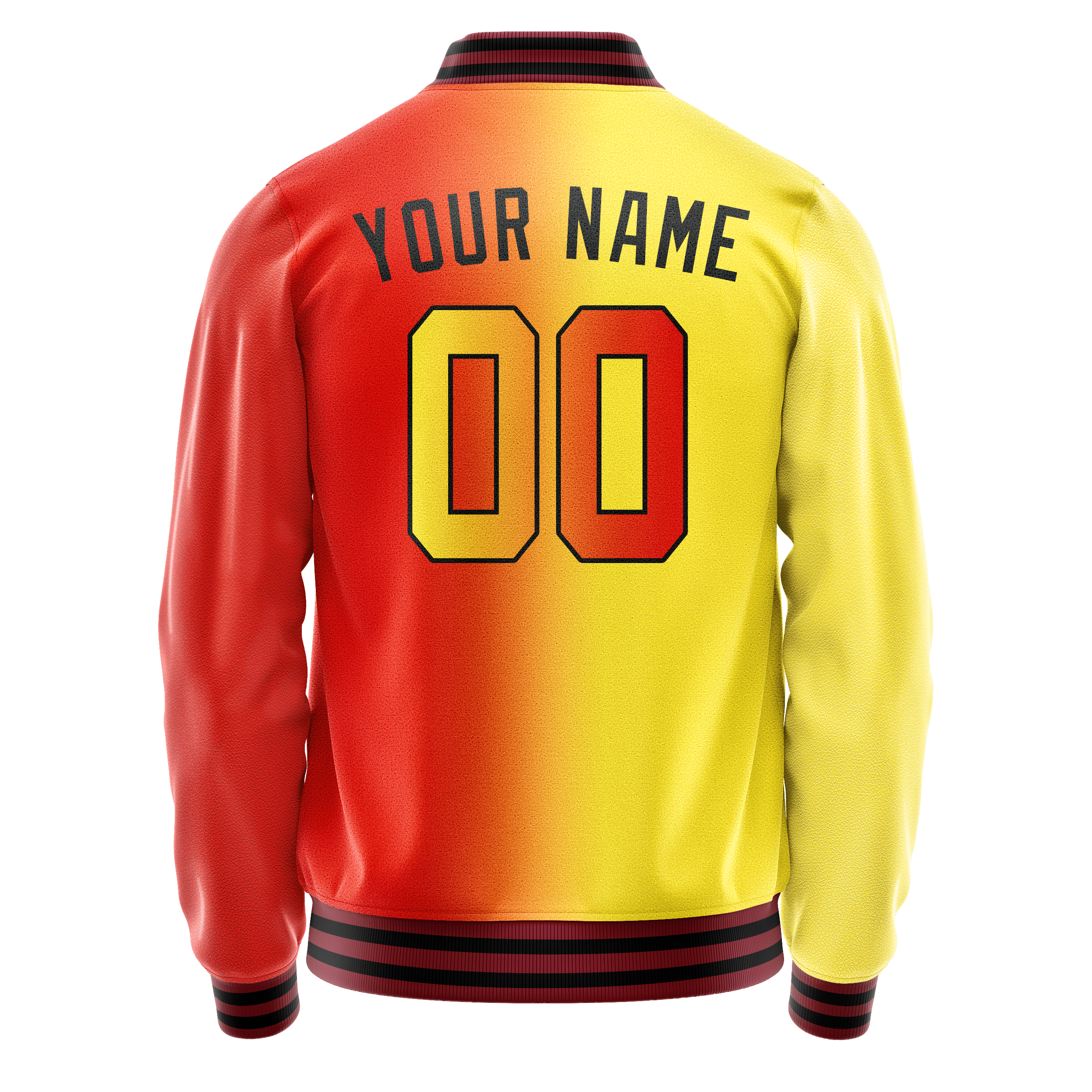 Custom Orange Yellow Gradient Varsity Letterman Jacket