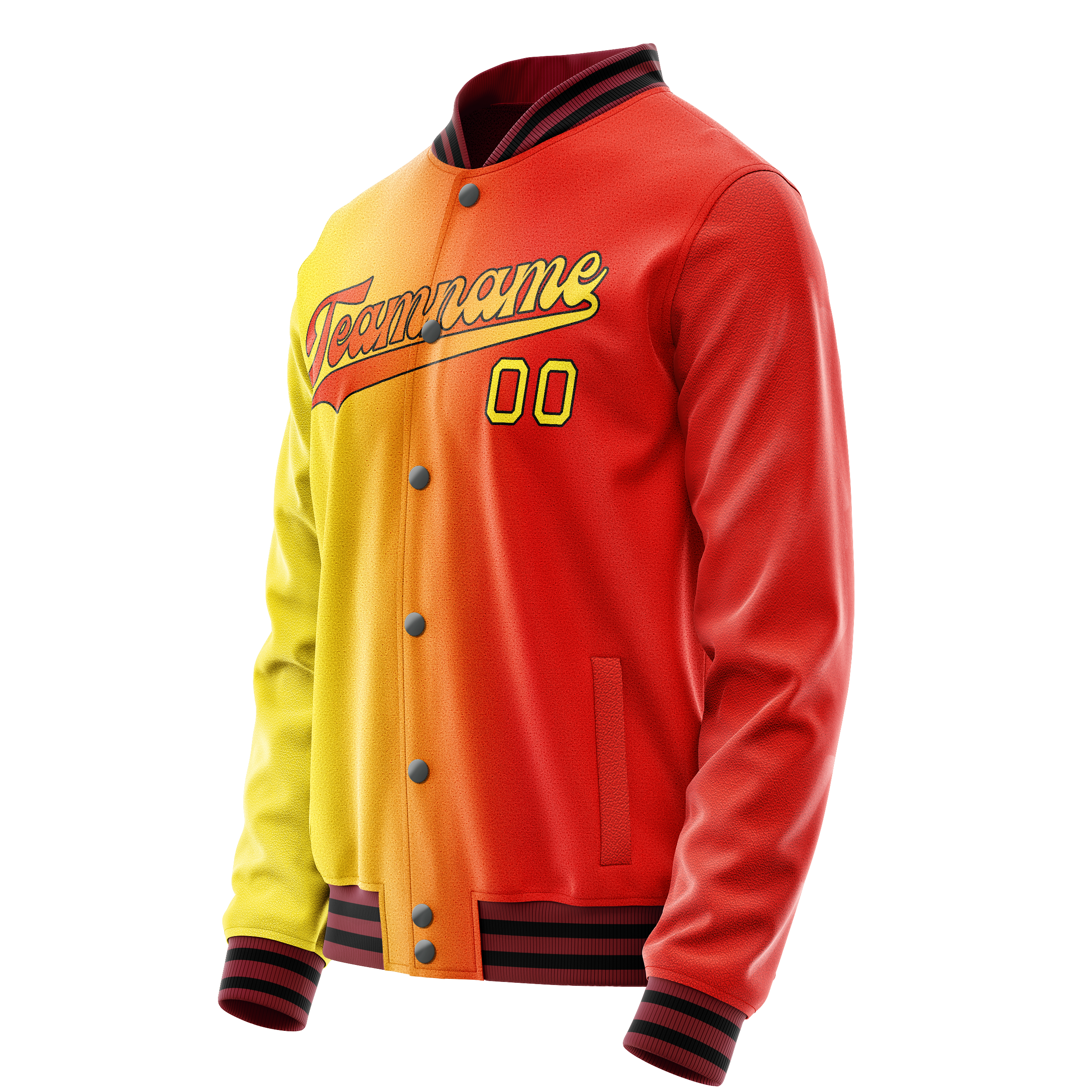 Custom Orange Yellow Gradient Varsity Letterman Jacket