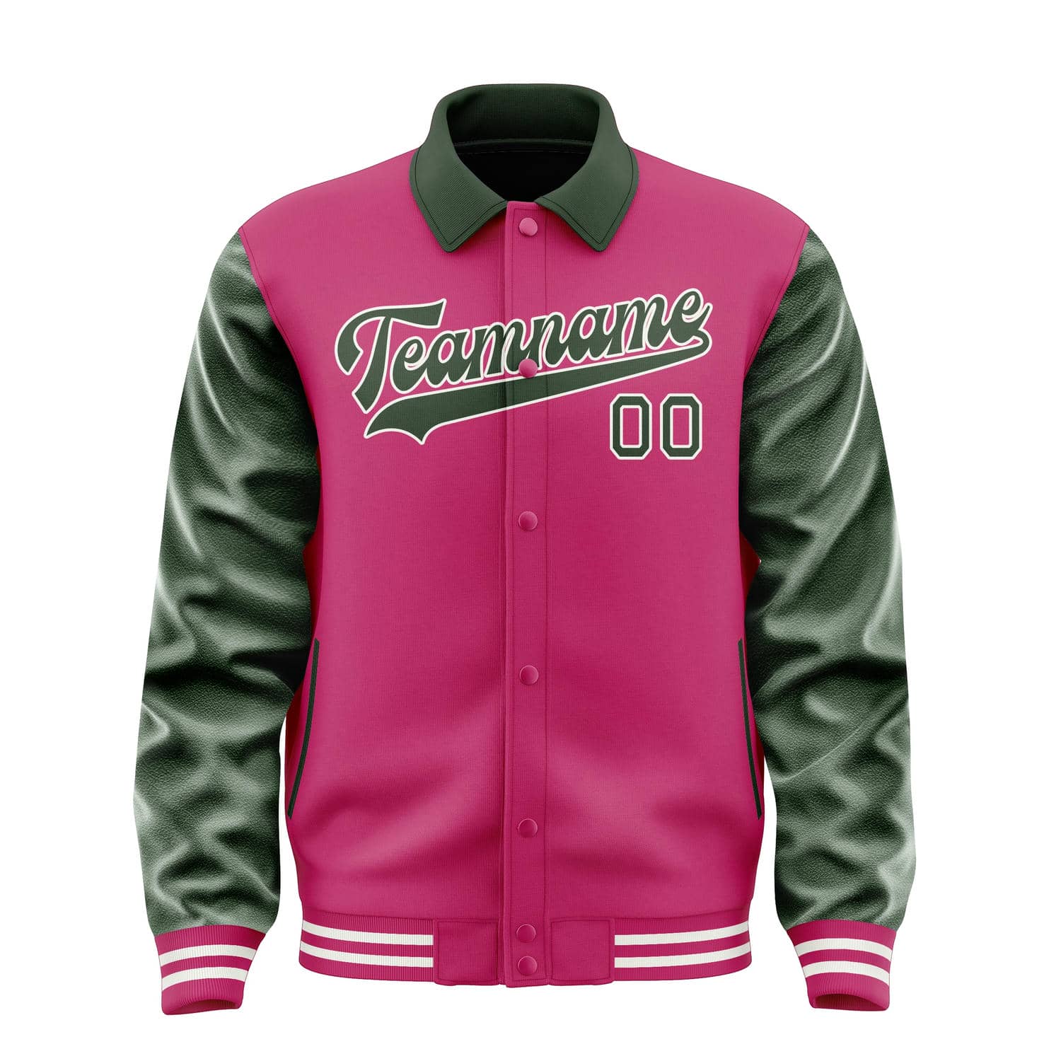 Custom Pink Dark Green Jacket