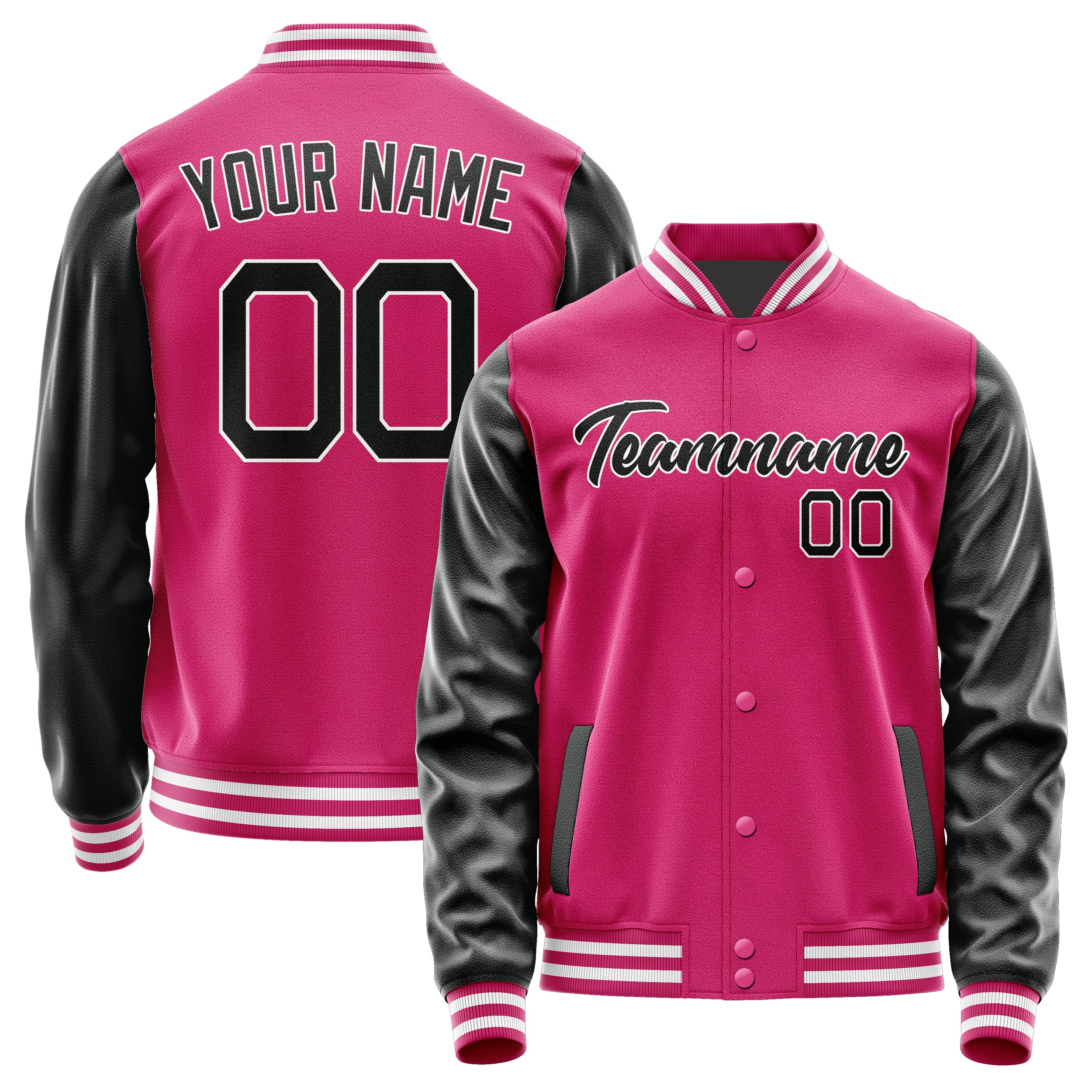 Custom Pink Black Jacket JA1313171318B21817